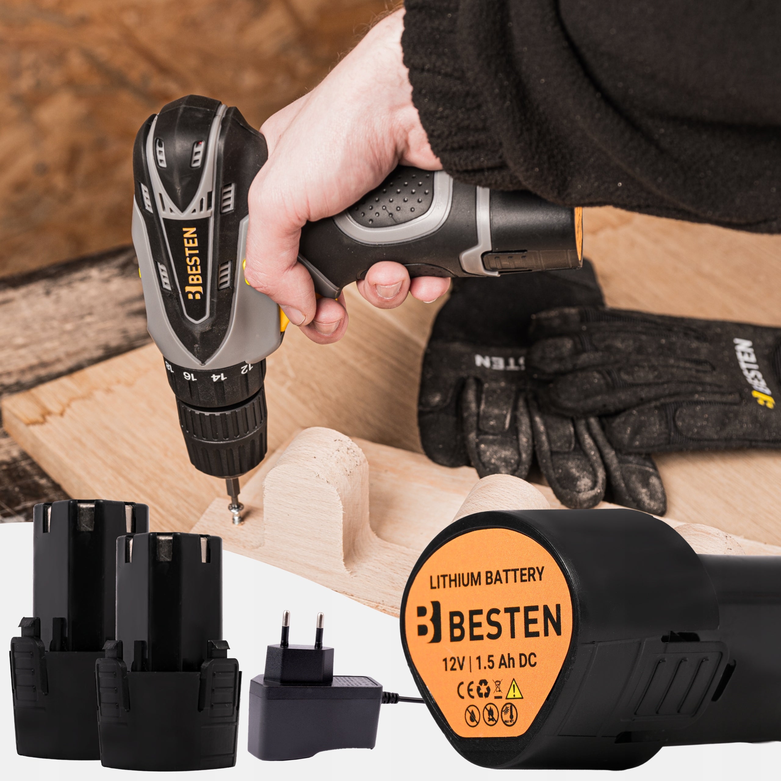 Screwdriver Cordless Drill 2xAku 1,5Ah 12V Case Set Manufacturer code BE0002852