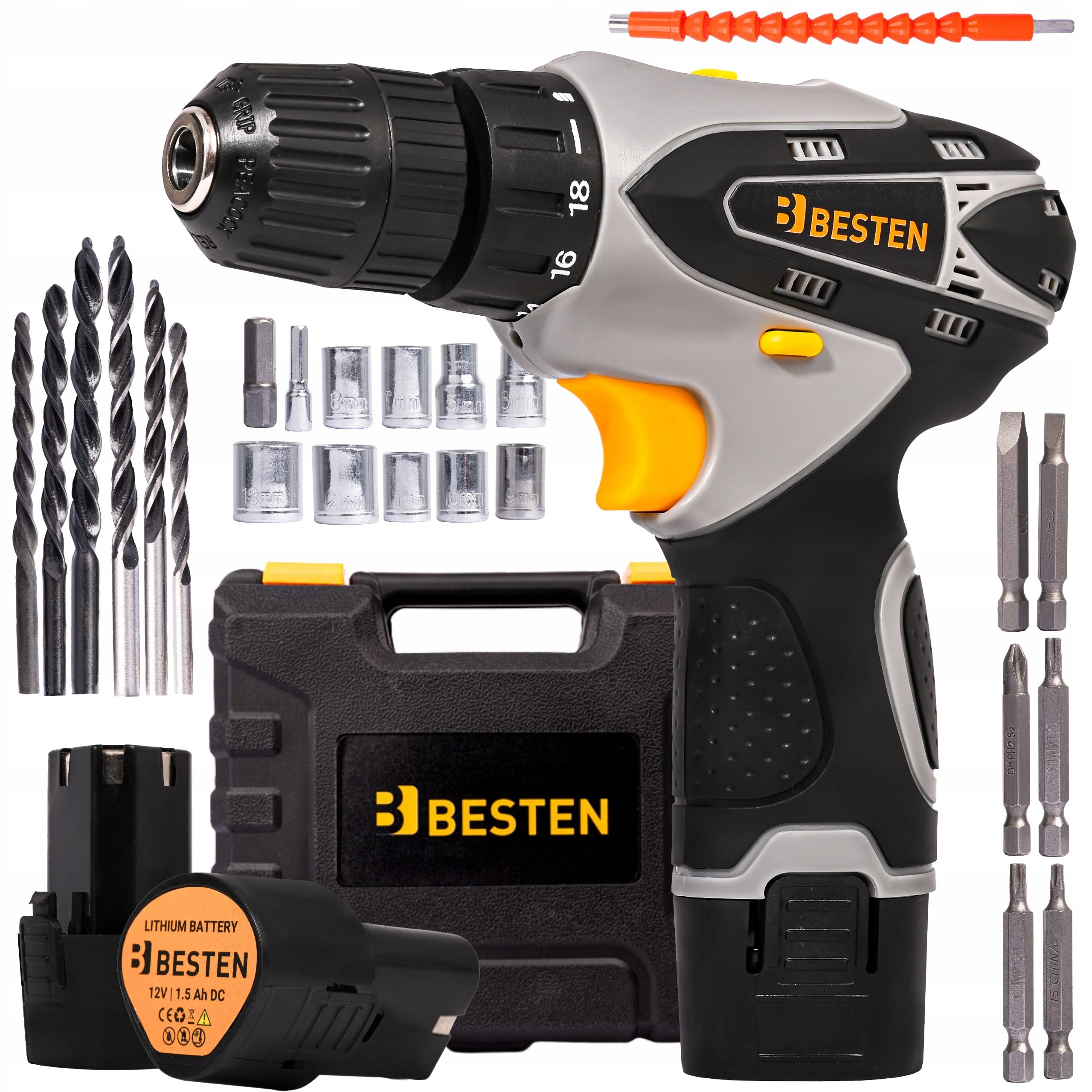 Screwdriver Cordless Drill 2xAku 1,5Ah 12V Case Set