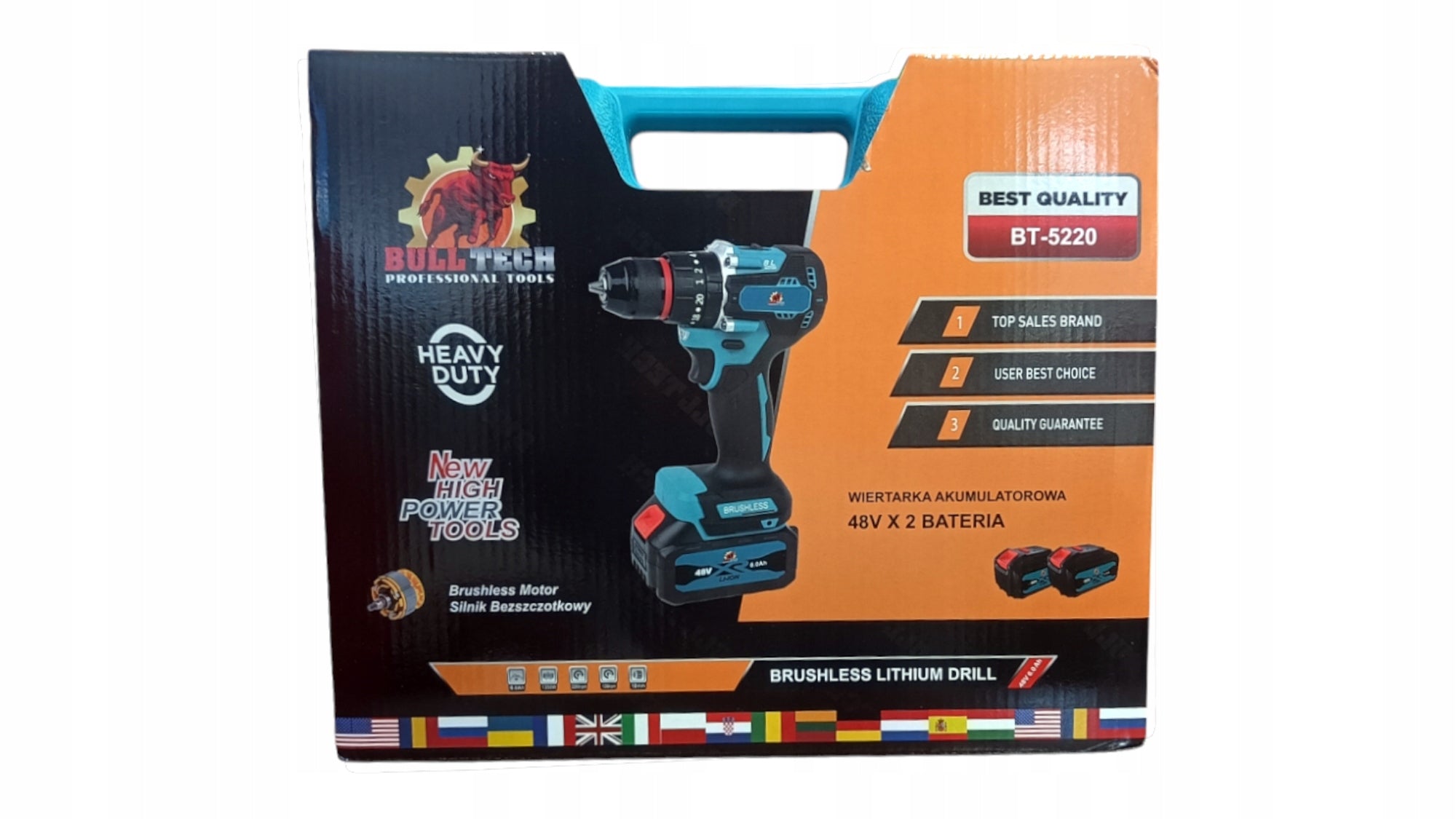 Screwdriver Cordless Power Supply Cordless Drill/Driver Udar Brand Bull Tech