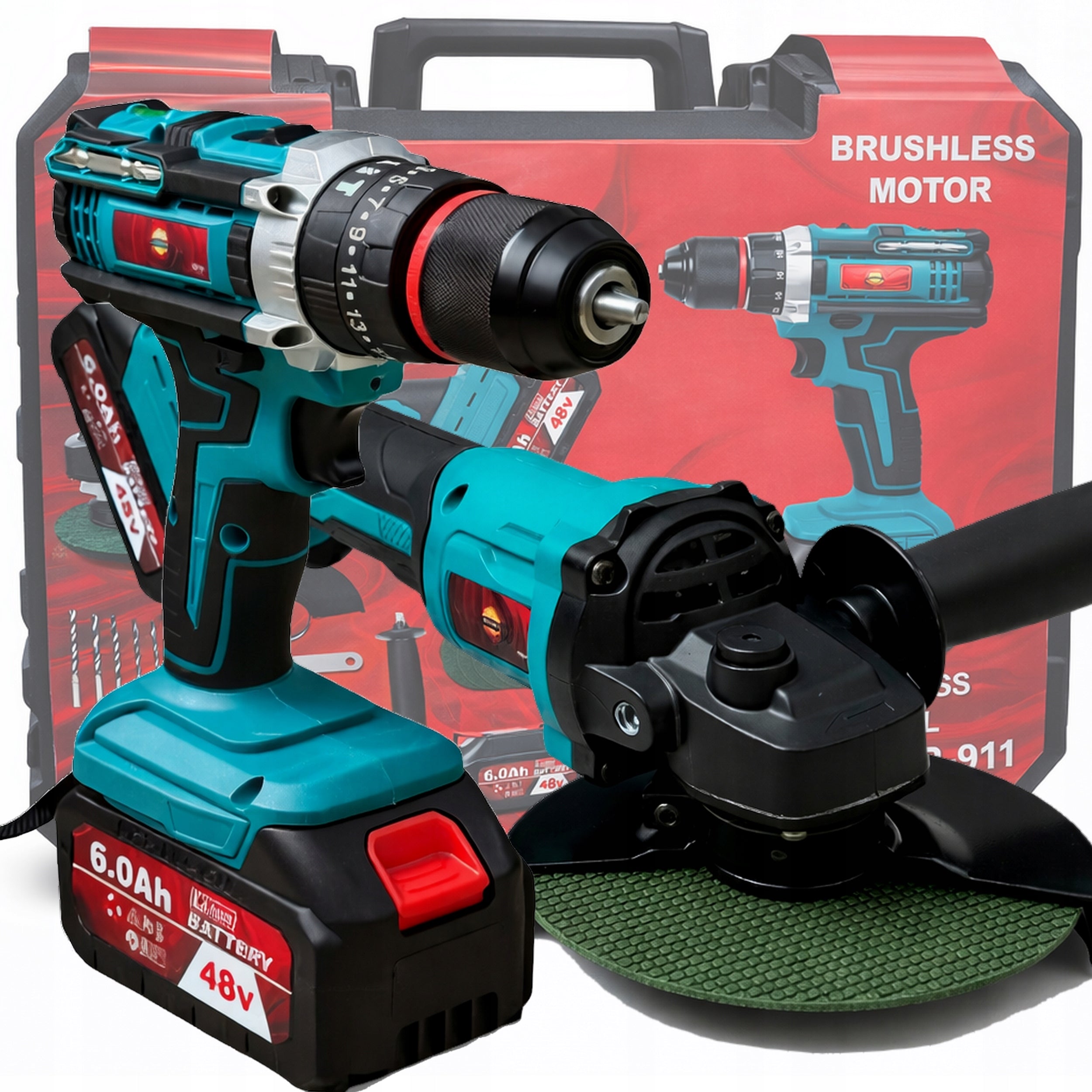 Screwdriver + Cordless Sander Tool Set + 2 Batteries Charger