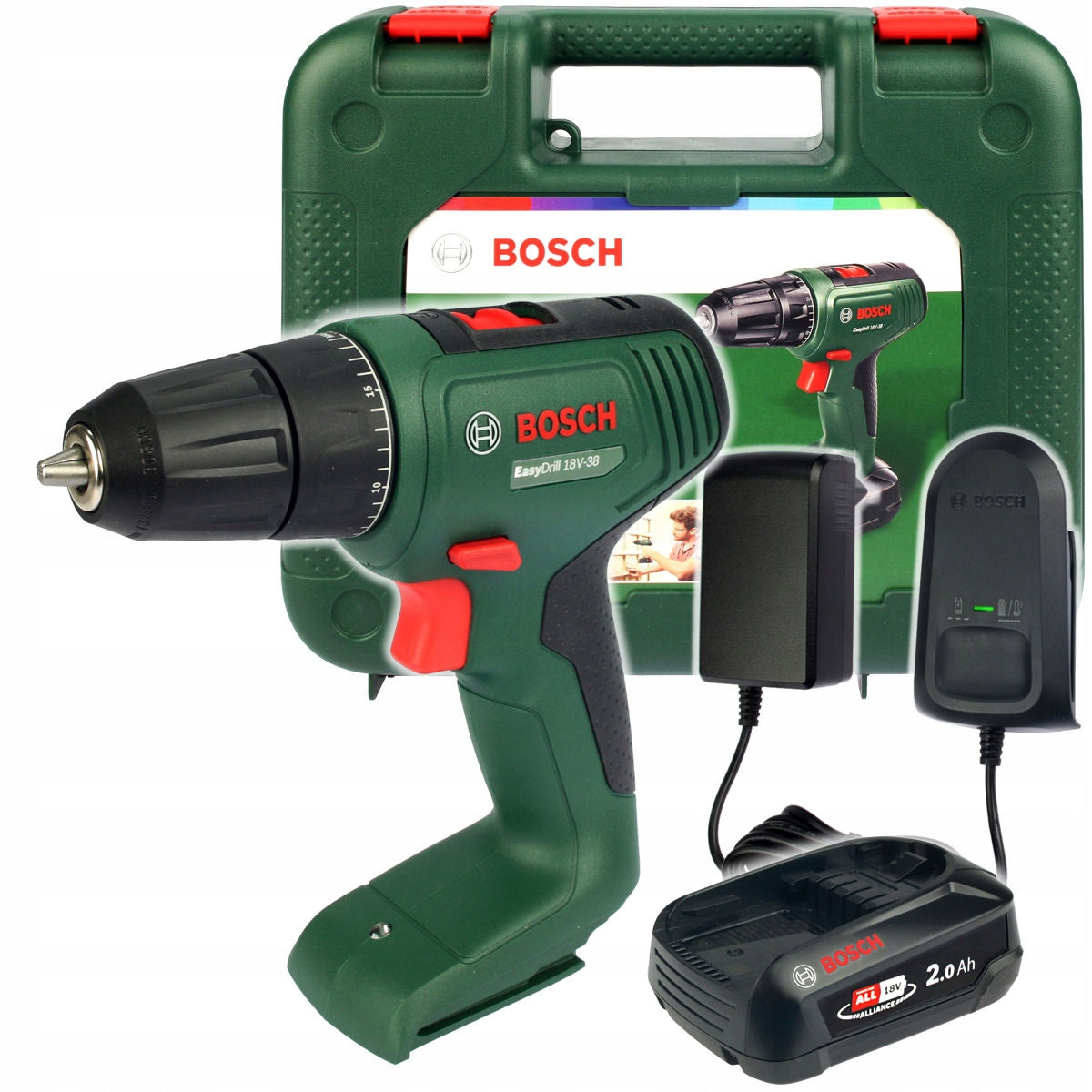 Screwdriver EasyDrill 18V-38 BOSCH 1x2,0Ah + SUITCASE