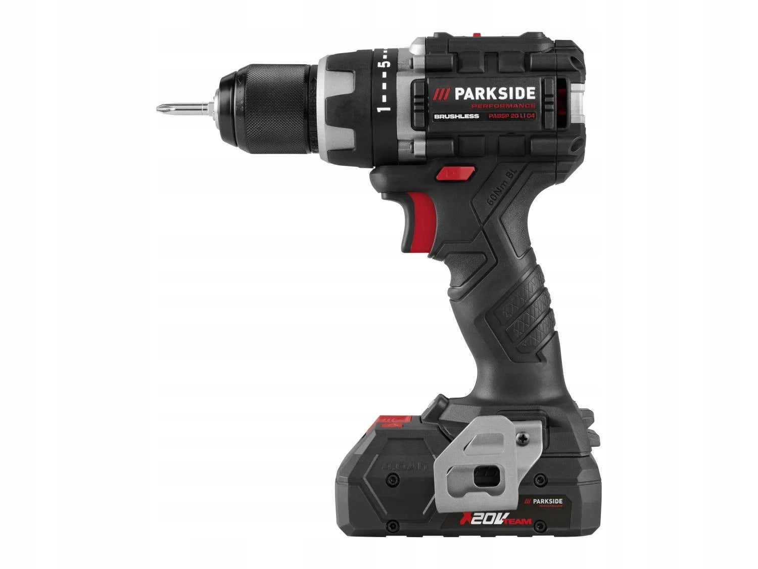 Screwdriver Parkside battery power 20 V PABSP 20-Li C4 + aku 4ah Manufacturer code PABSP 20-Li C4 + aku 4ah i łąd