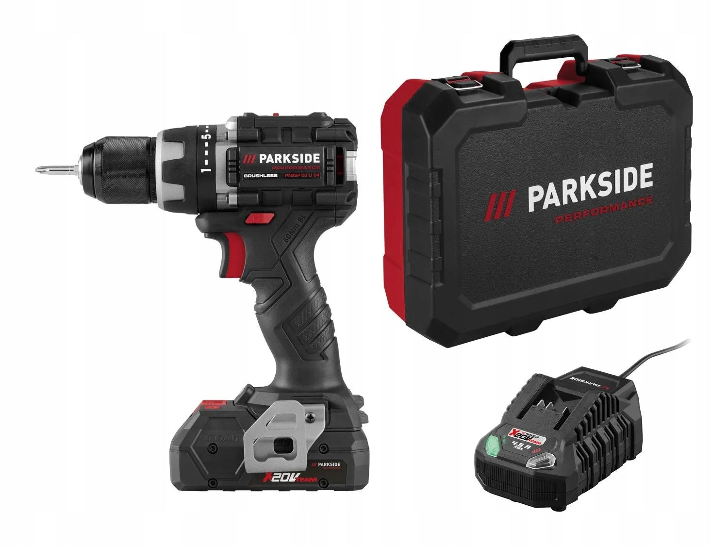 Screwdriver Parkside battery power 20 V PABSP 20-Li C4 + aku 4ah