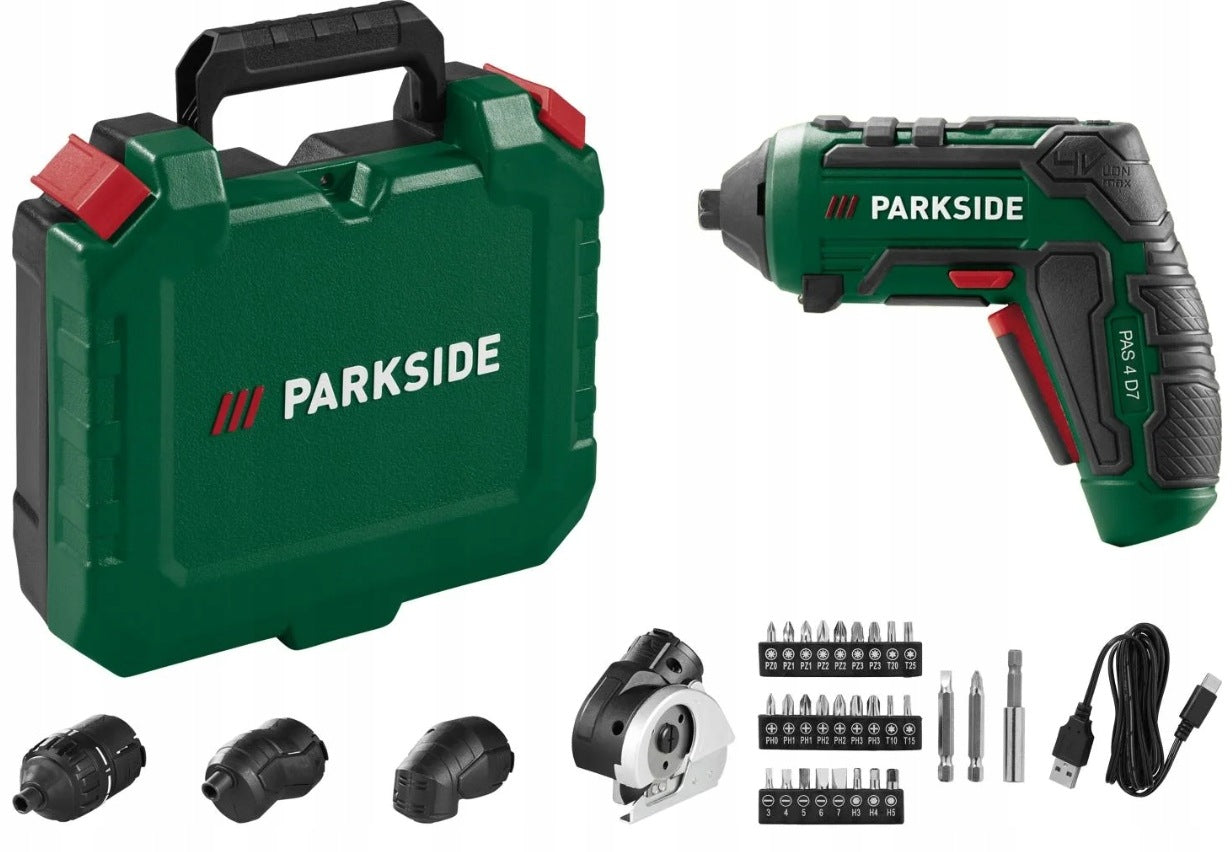 Screwdriver cordless screwdriver Parkside 4 V PAS 4 D7 suitcase + accessories