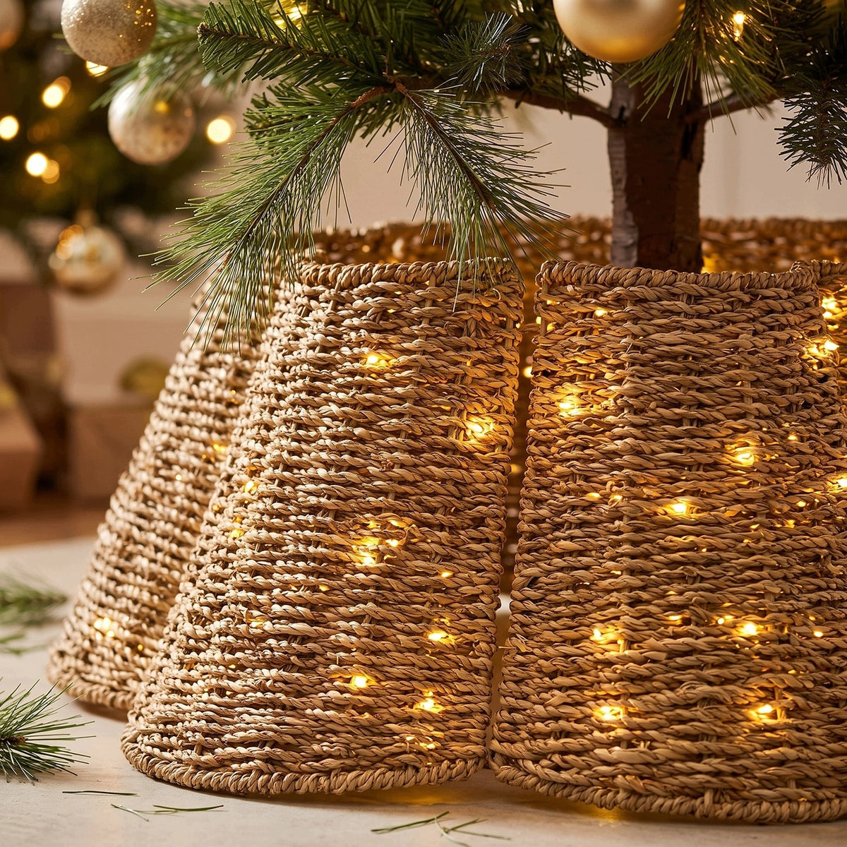 Seagrass Christmas tree cover 72 cm natural flower for Christmas tree 240 cm Packaging status original