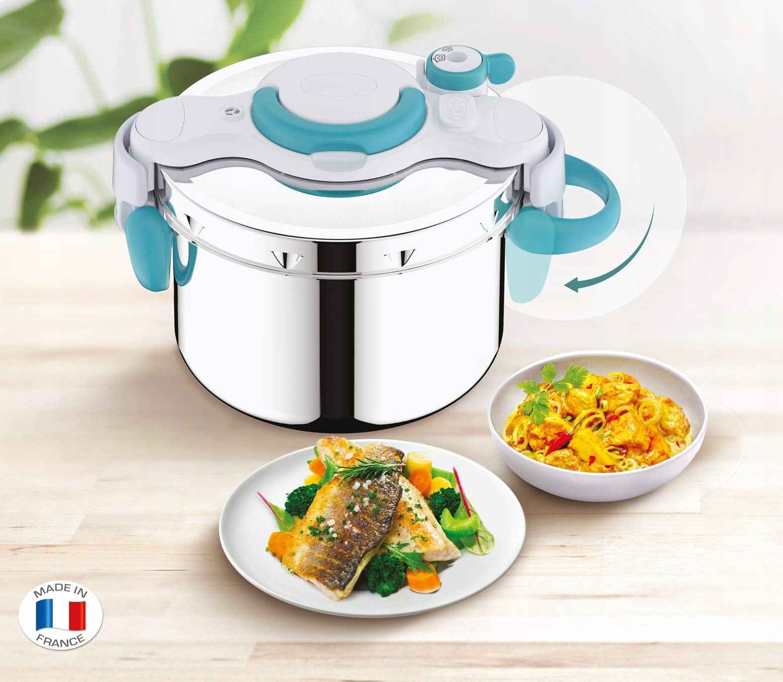 Seb ClipsoMinut'Easy + Blue 6 L, retractable handles, pressure cooker induction, Capacity 6 l