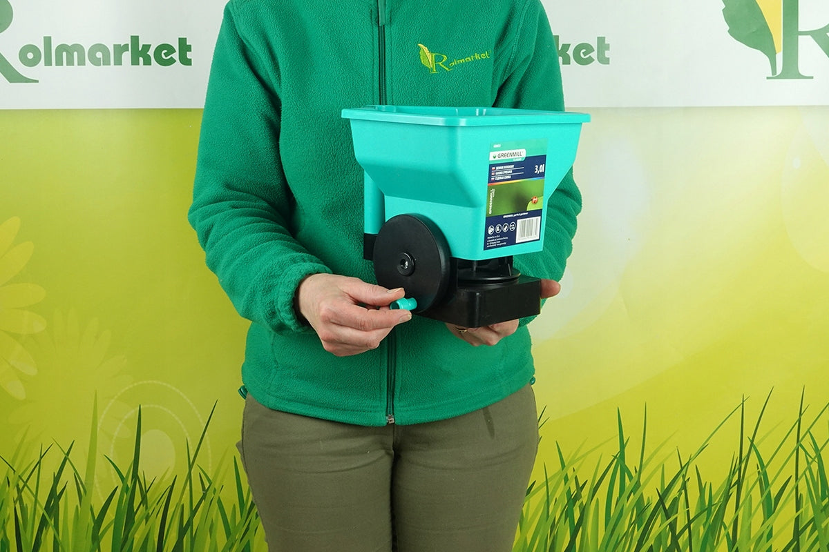 Seed Drill Grass Spreader Sand Sowing Spreading Seedling 3L Rotary Packaging status original