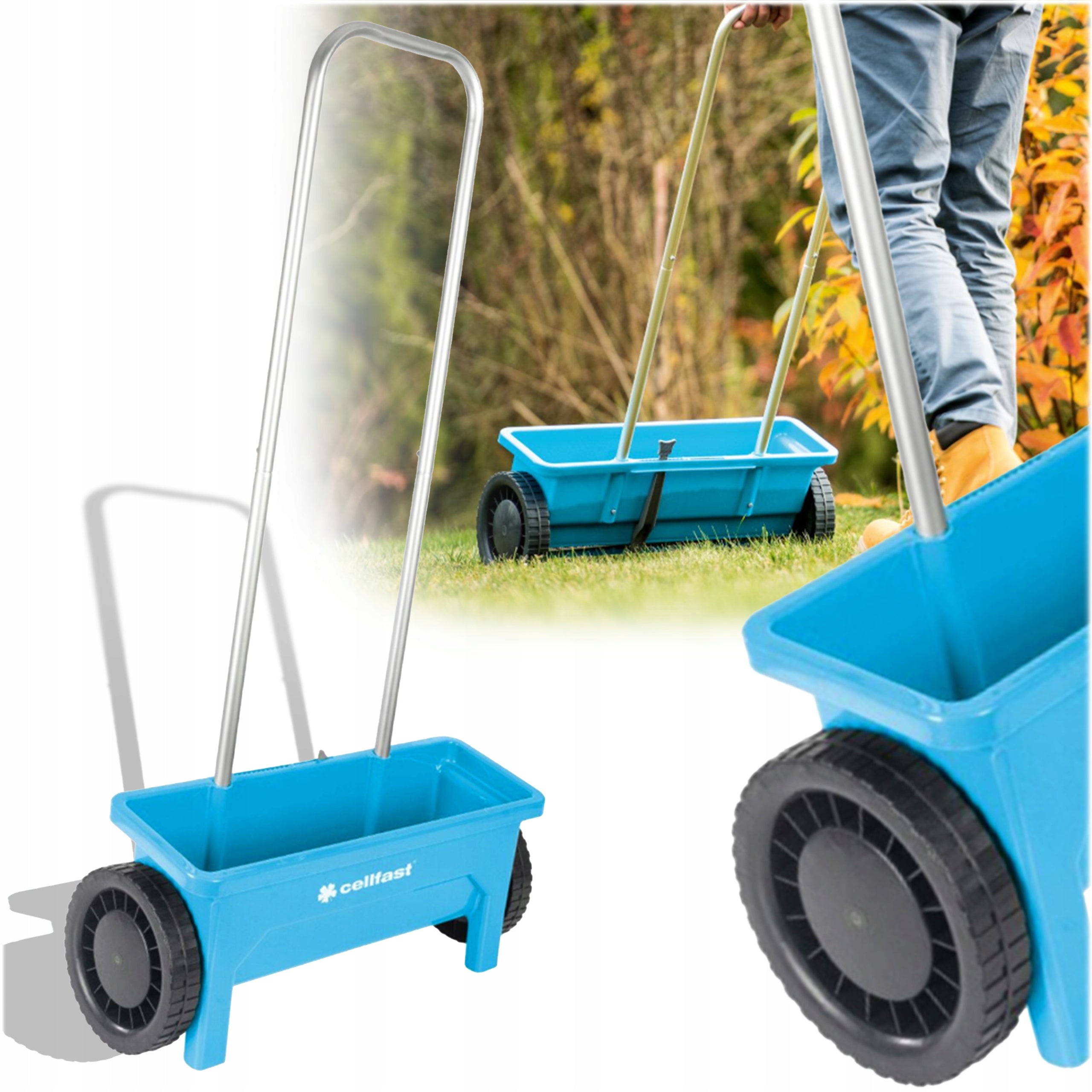 Seed Drill SUMMER/WINTER FOR SPREADING GRASS SEEDS FERTILIZATION 12l 45cm SET