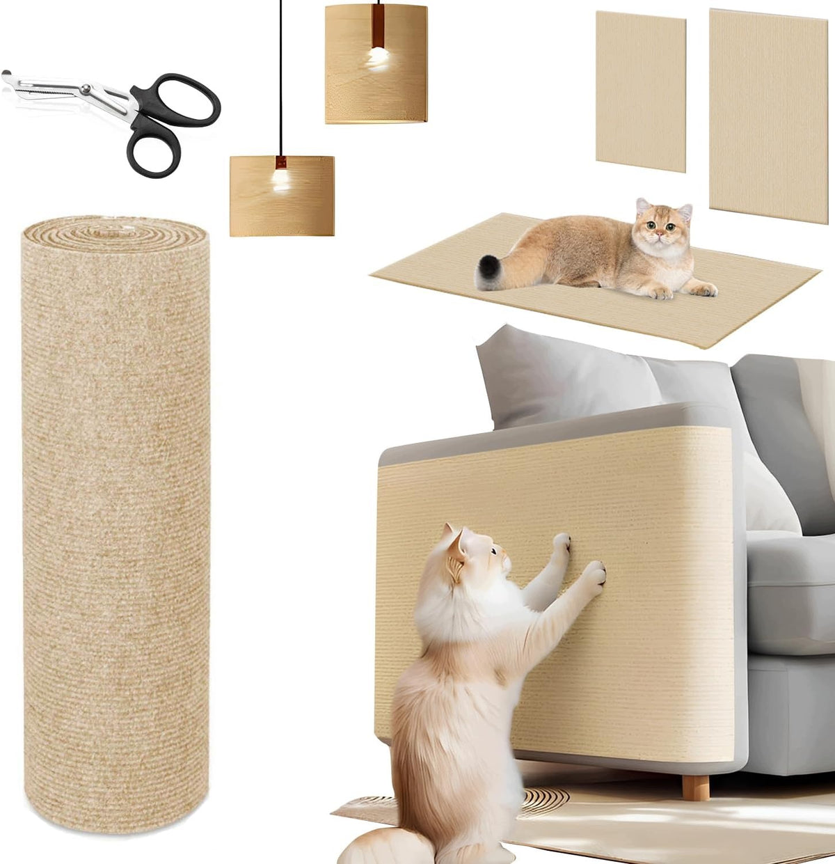 Self-Adhesive Scratching Mat for Cat 40x300cm Durable Couch Protection