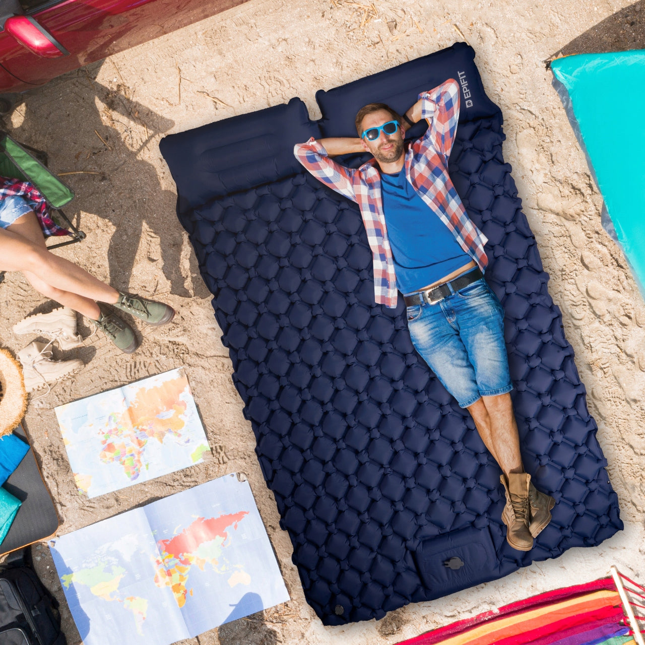 Self-Inflating Camping Mattress Double Built-in Pump Manufacturer code 112761