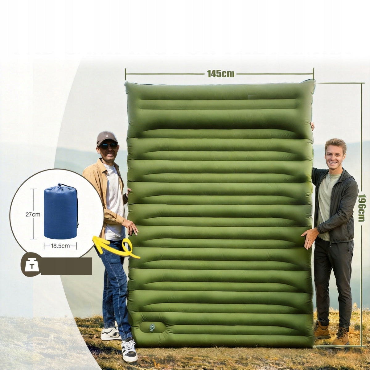 Self-Inflating Mattress Double Inflatable Hiking Camping Mat XXL Brand no brand