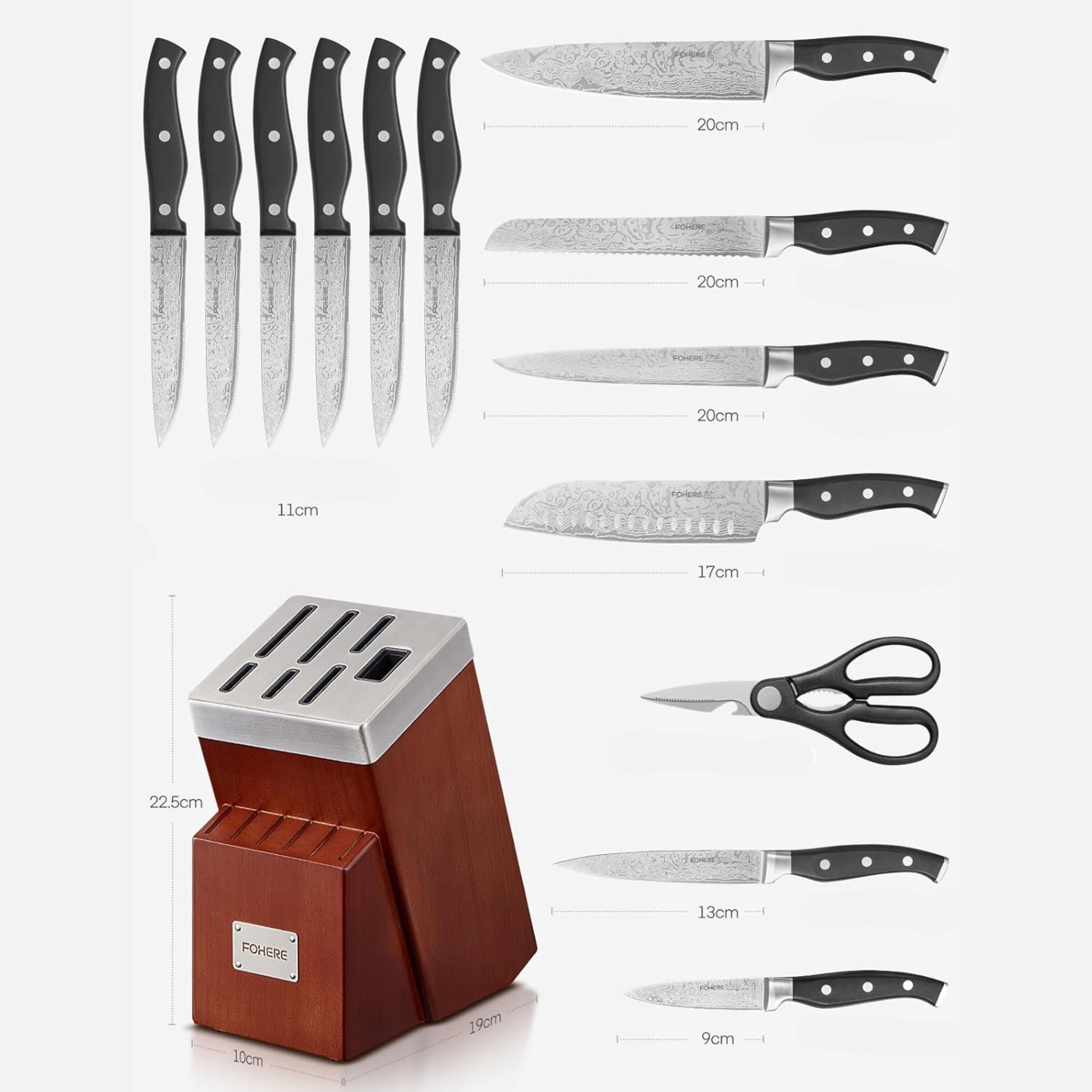 Self-Sharpening Forged Kitchen Knife Set - Incredible Sharpness with Block Brand no brand