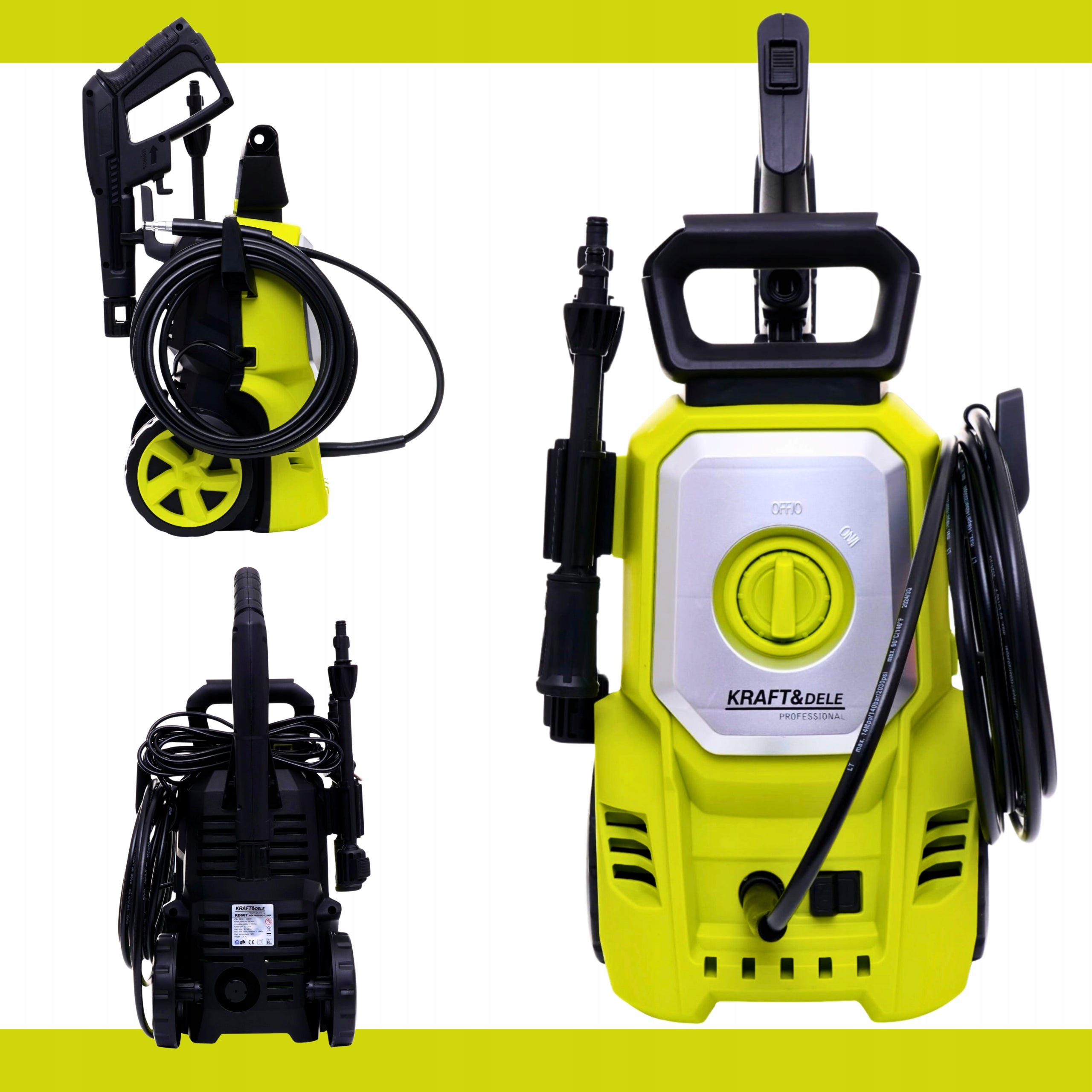 Self Suction Pressure Washer 250 BAR Powerful Pump 2500W Brush Set Maximum power 2500 W
