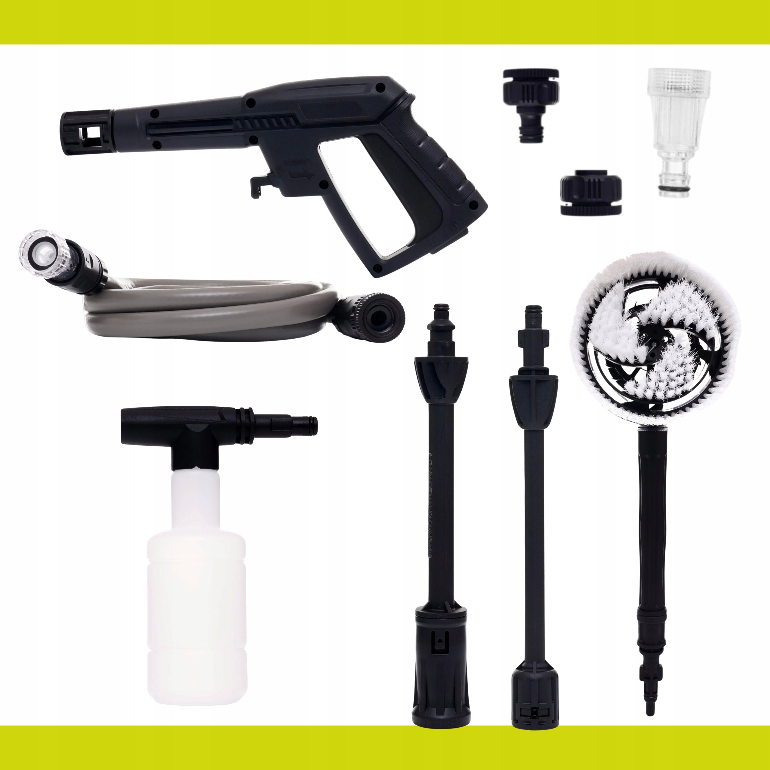 Self Suction Pressure Washer 250 BAR Powerful Pump 2500W Brush Set Pump type made of aluminum