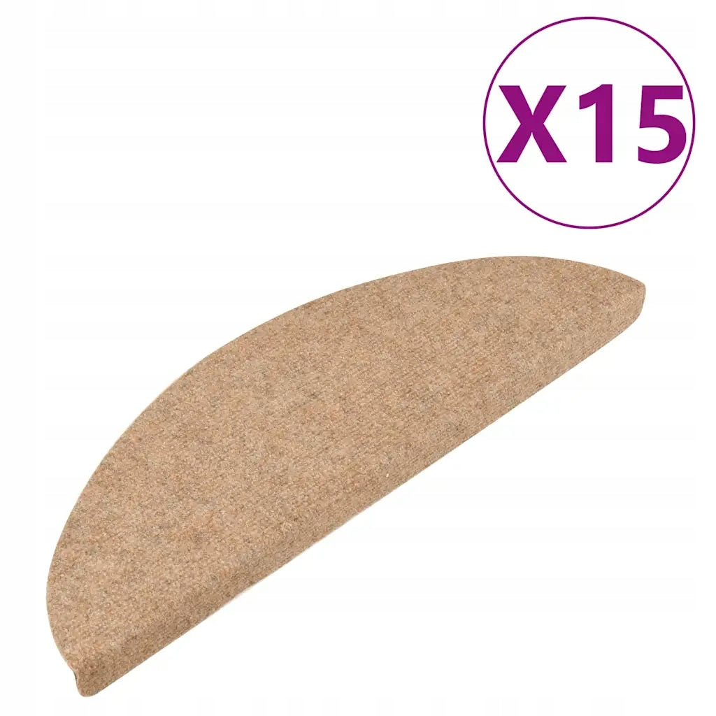 Self-adhesive stair covers, 15 pcs, 56x17x3 cm, beige