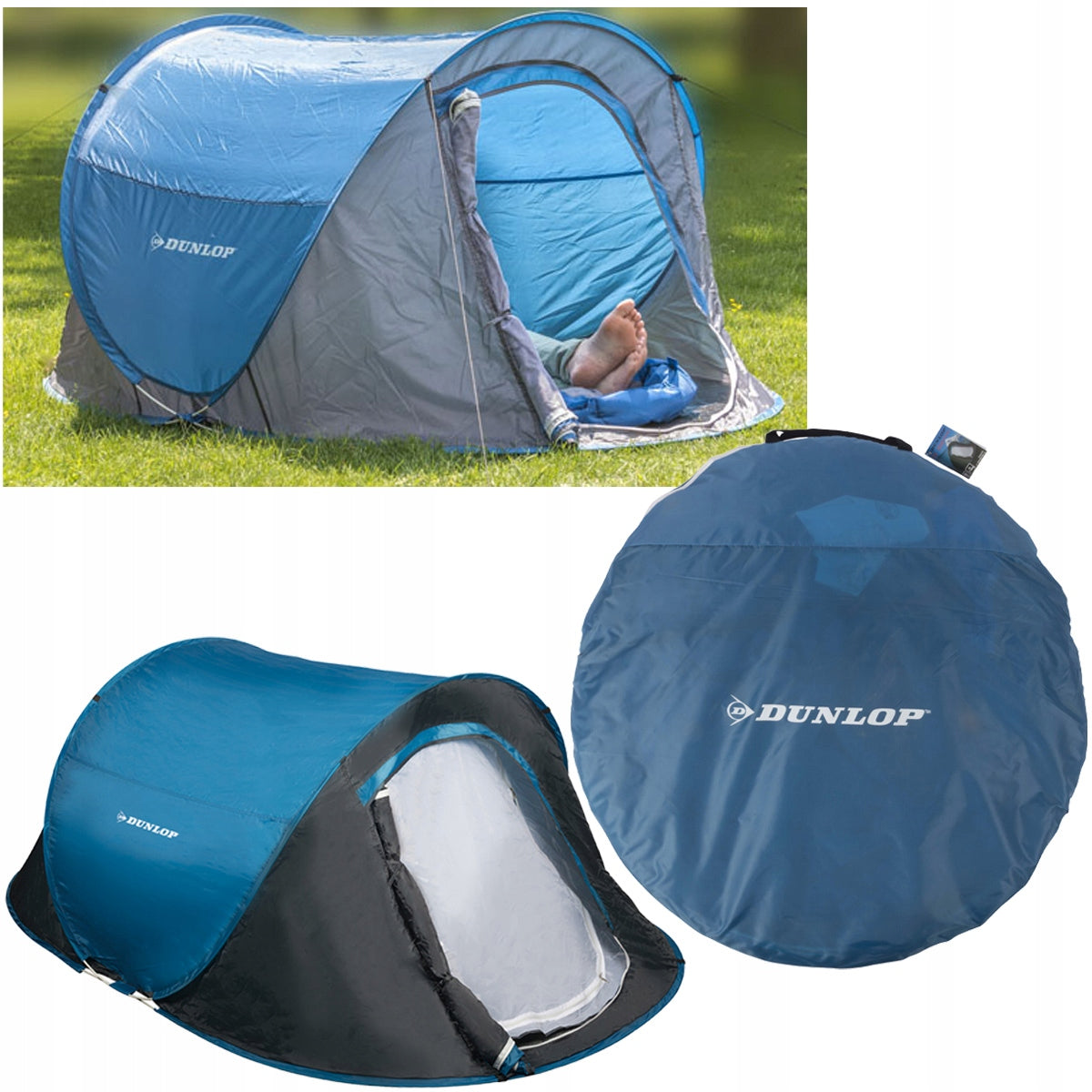 Self-folding tent 2 persons WATERPROOF tourist Dunlop
