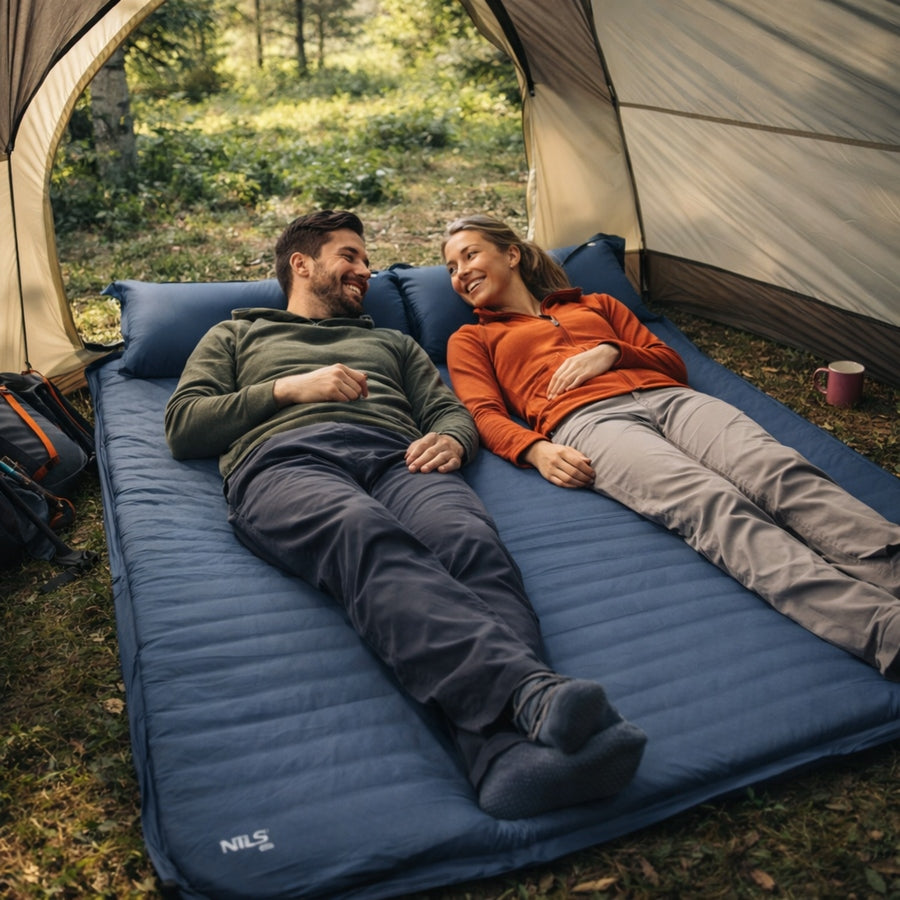 Self-inflating mat Mattress Mat Double with Pillow 186x130x3 cm Brand Nils Camp