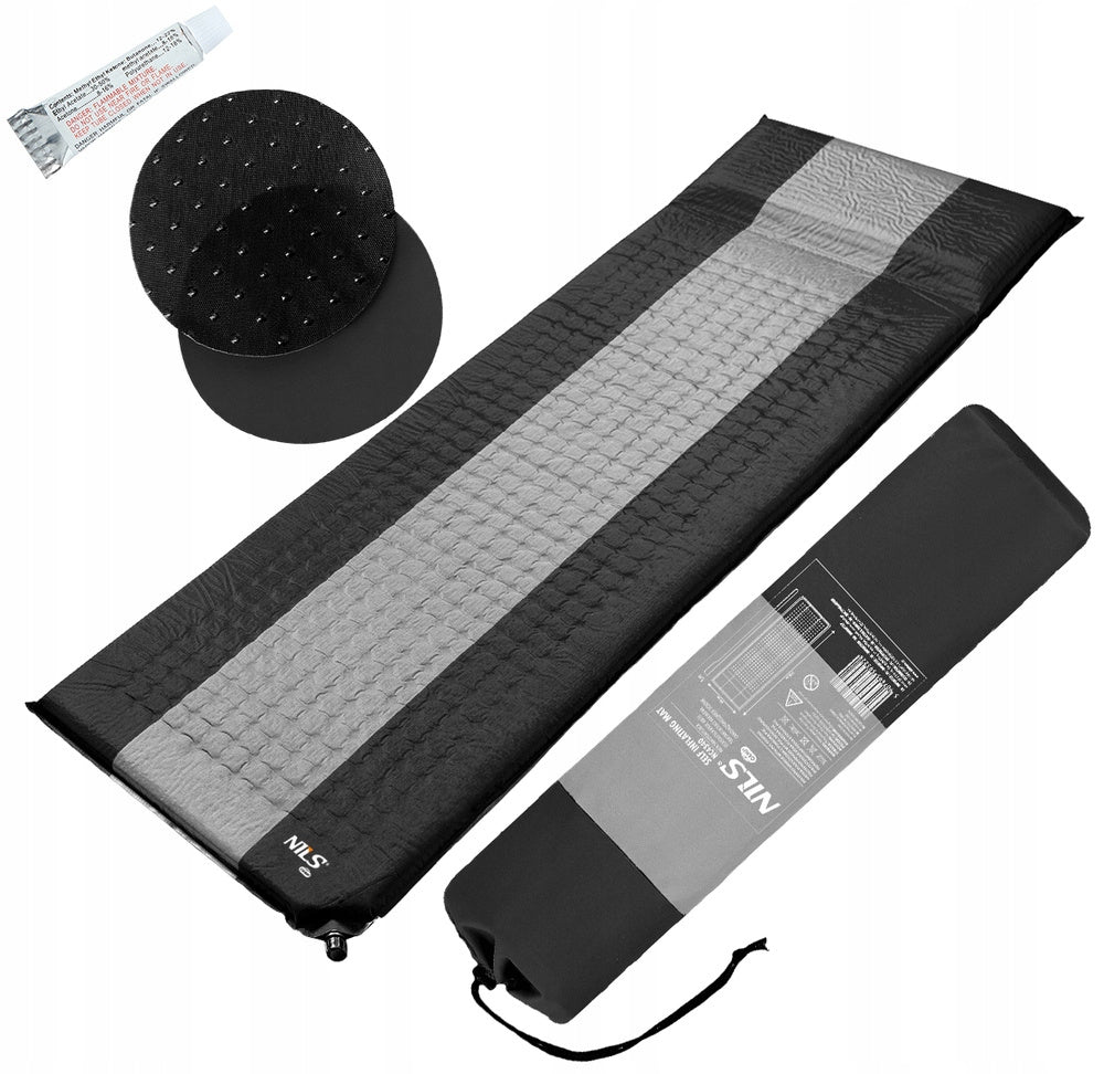 Self-inflating mat Tourist Mattress For Camping Trip Black 195x60 cm