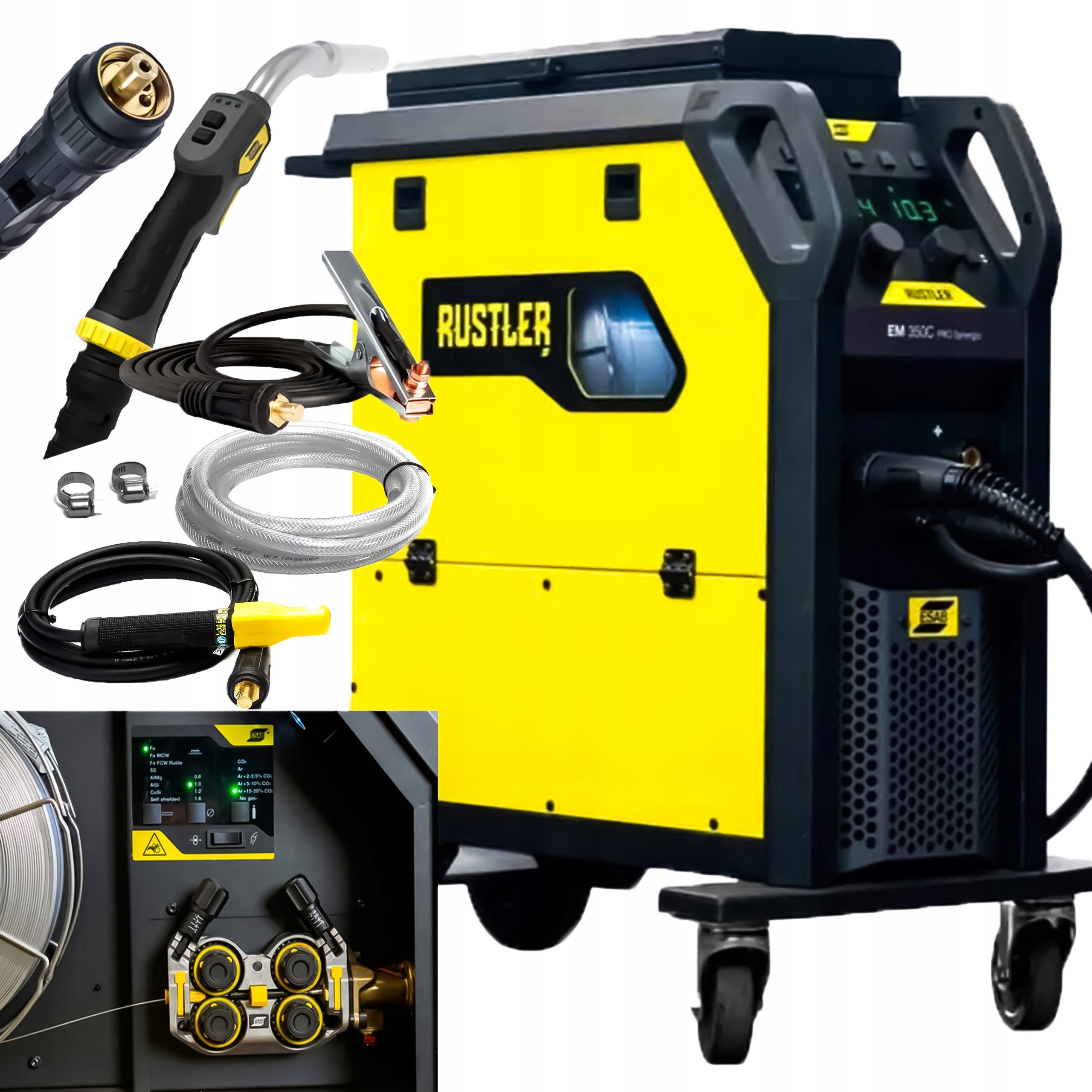 Semi-automatic MIG/MAG welding machine Esab RUSTLER EM 350C PRO Synergic Migomat