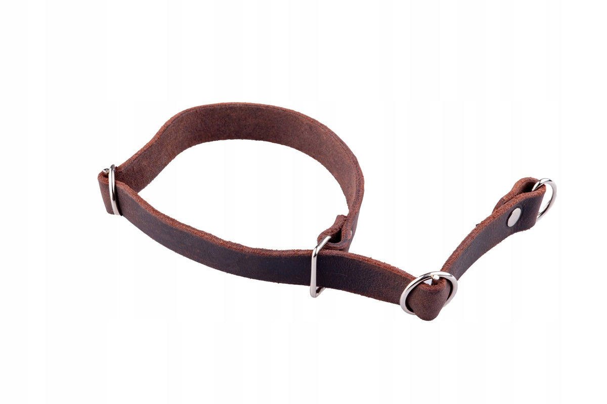 Semi-clamp leather collar / choke 70 cm