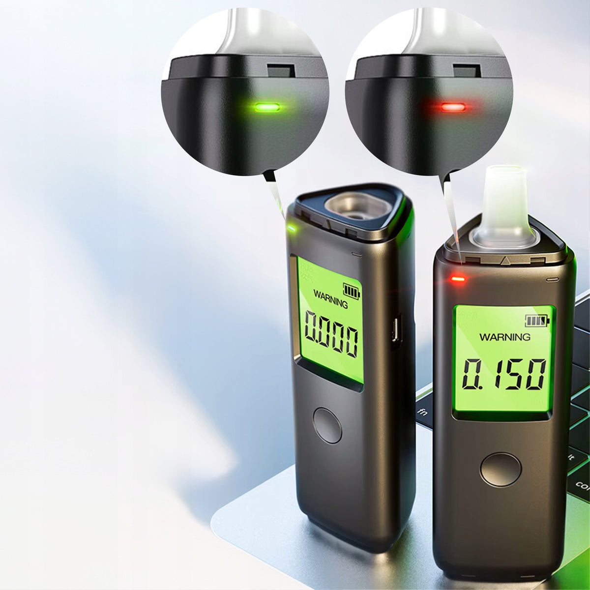 Semiconductor breathalyzer Extralink Alkologic PO-01 USB-C + 5 mouthpieces Brand Extralink