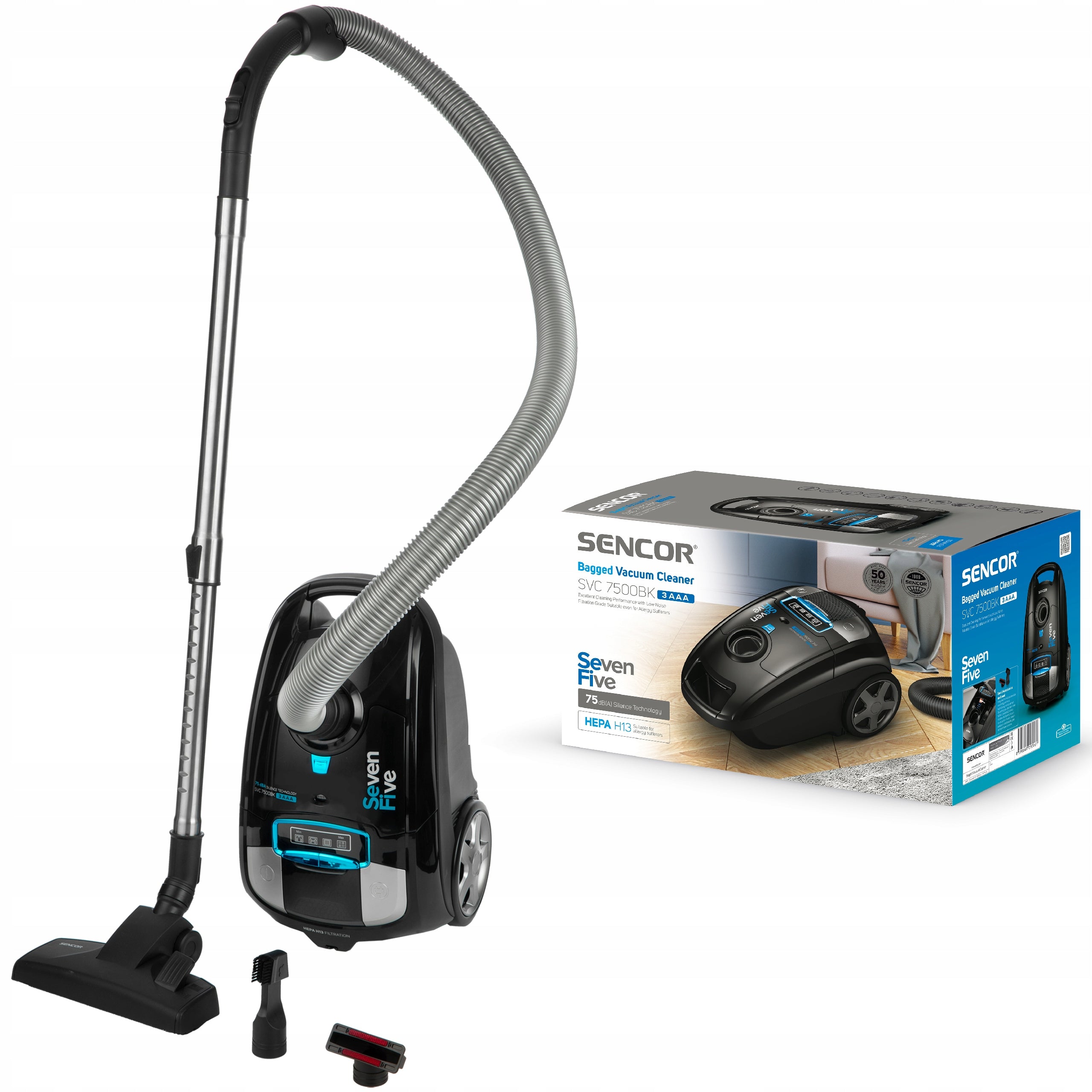 Sencor SVC7500BK Bag Vacuum Cleaner 3.5L HEPA bag