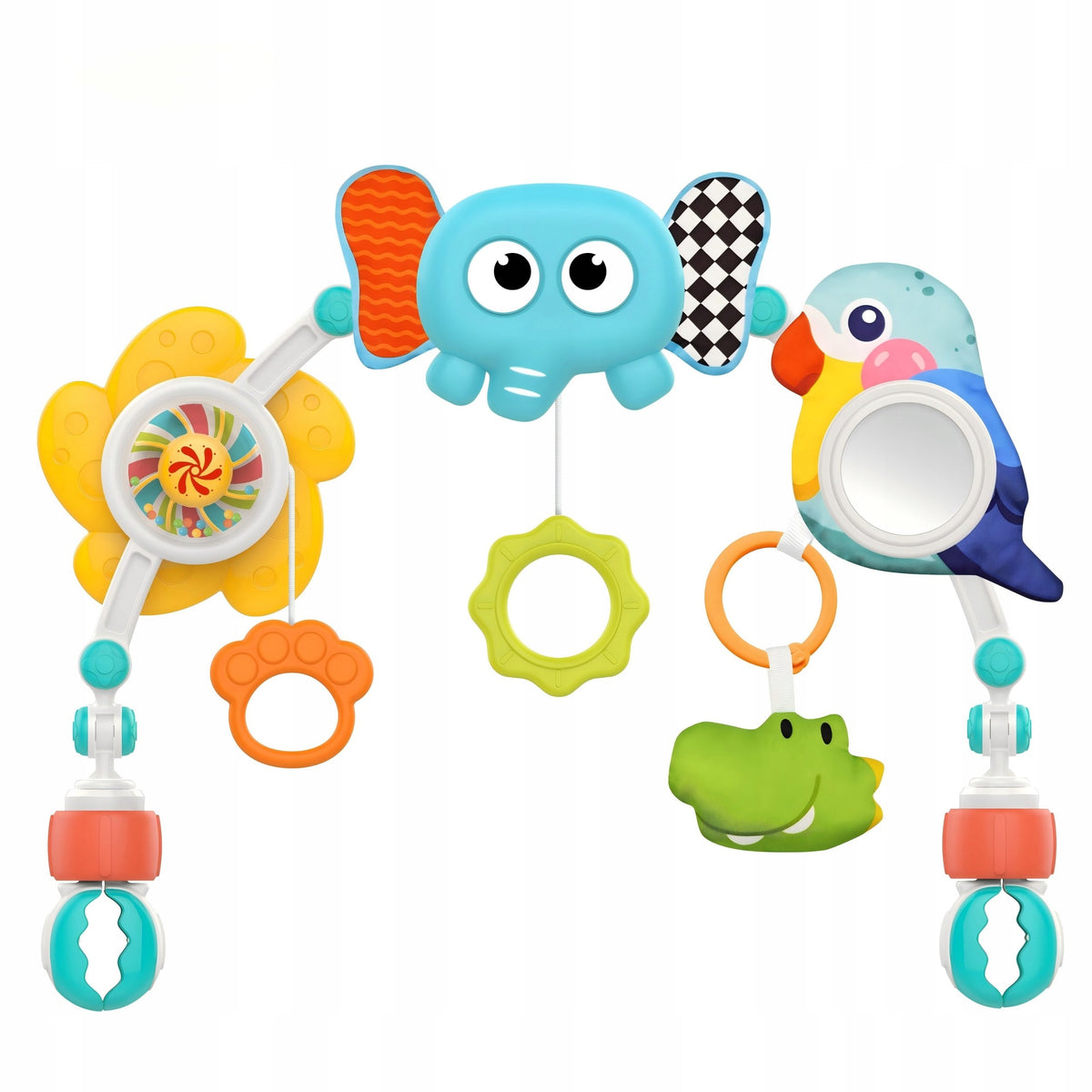 Sensory Bow Headband For Bed Stroller Elephant Parrot Pendants WOOPIE BABY Kid's age 0＋