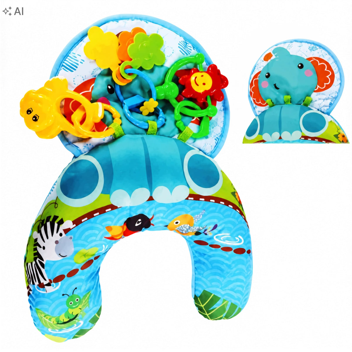 Sensory Cushion Stabilizing Roller 3in1 for Infants 0+ Rattles