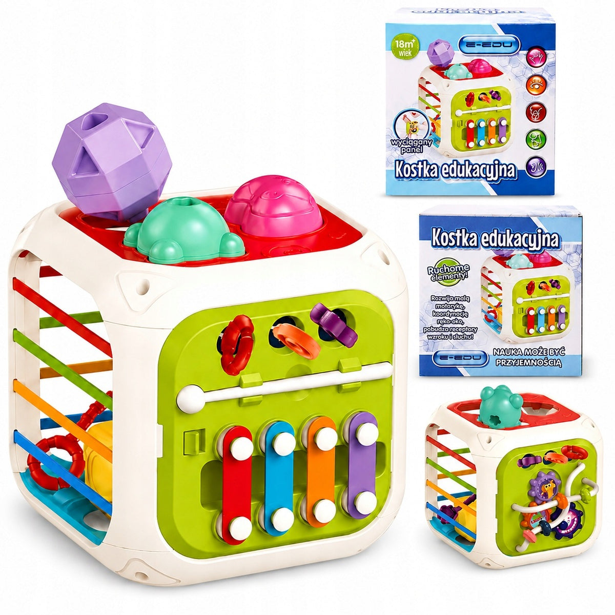Sensory Educational Cube 18m+ 7 Functions E-Edu sorter