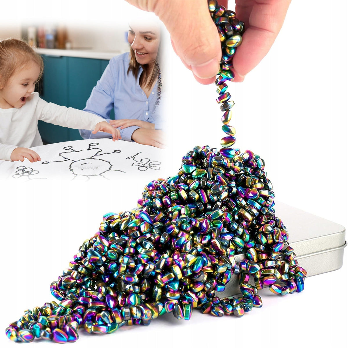 Sensory Magnetic Pebbles For Adult Home Office Metal Can