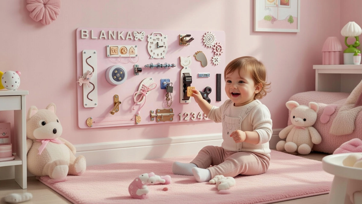 Sensory Manipulation Board MONTESSORI Educational Large XL Rose Name Manufacturer code średnie różowa