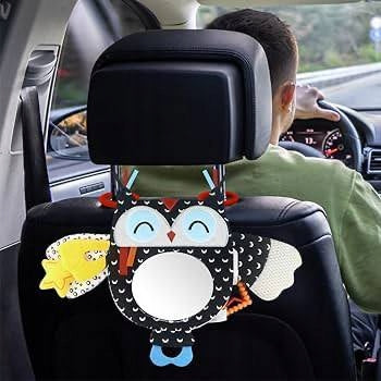 Sensory Pendant with Mirror Owl for Stroller Cot 0+ Polish brand Brand Plushyk