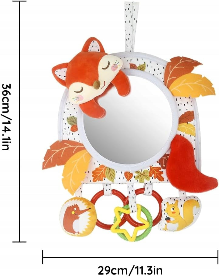 Sensory Pendant with Montessori Fox Mirror for Stroller and Bed 0+ Brand Plushyk