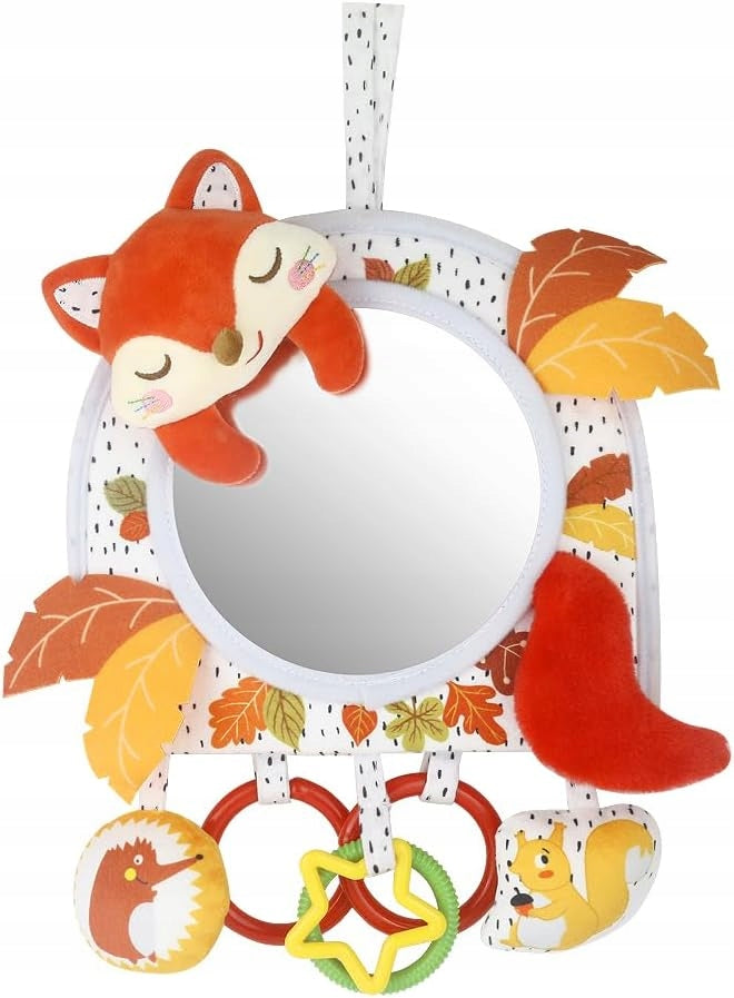 Sensory Pendant with Montessori Fox Mirror for Stroller and Bed 0+
