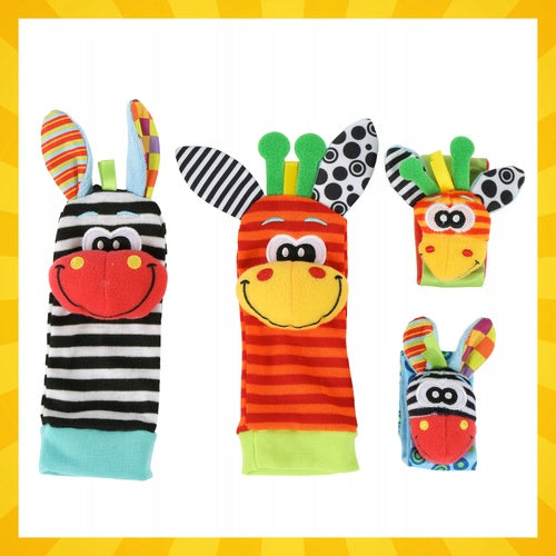 Sensory Rattles Kruzzel Set of 4 Socks 3D Bands 0m+ Manufacturer code Grzechotki dla dzieci - zestaw 4szt. Kruzzel