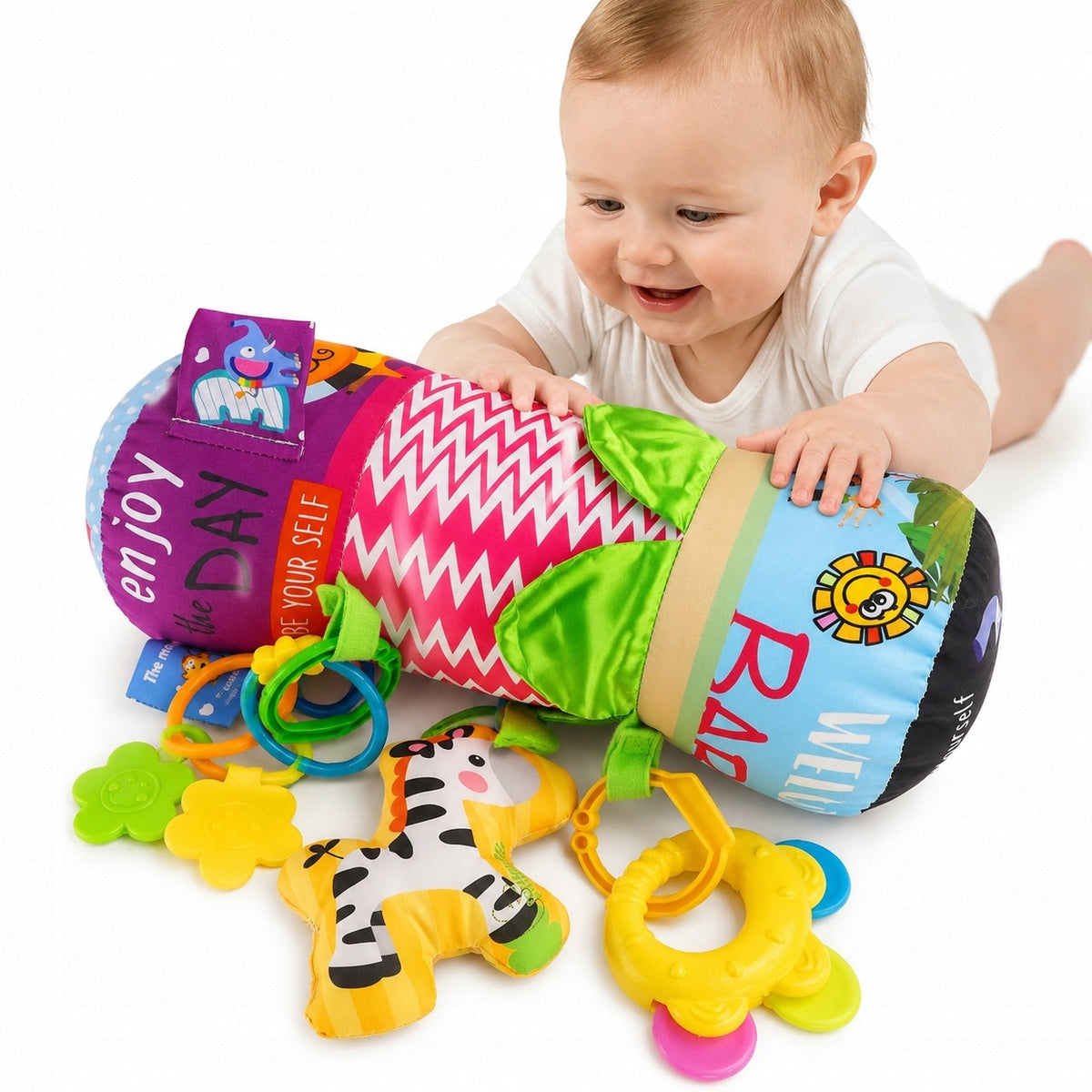 Sensory Roller Infant Plush Rattles For Crawling Learning Packaging status original