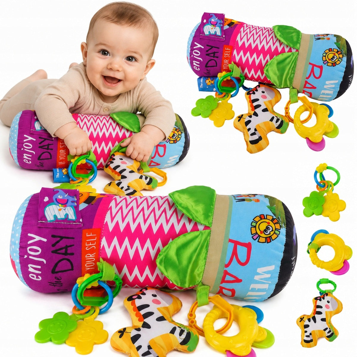 Sensory Roller Infant Plush Rattles For Crawling Learning