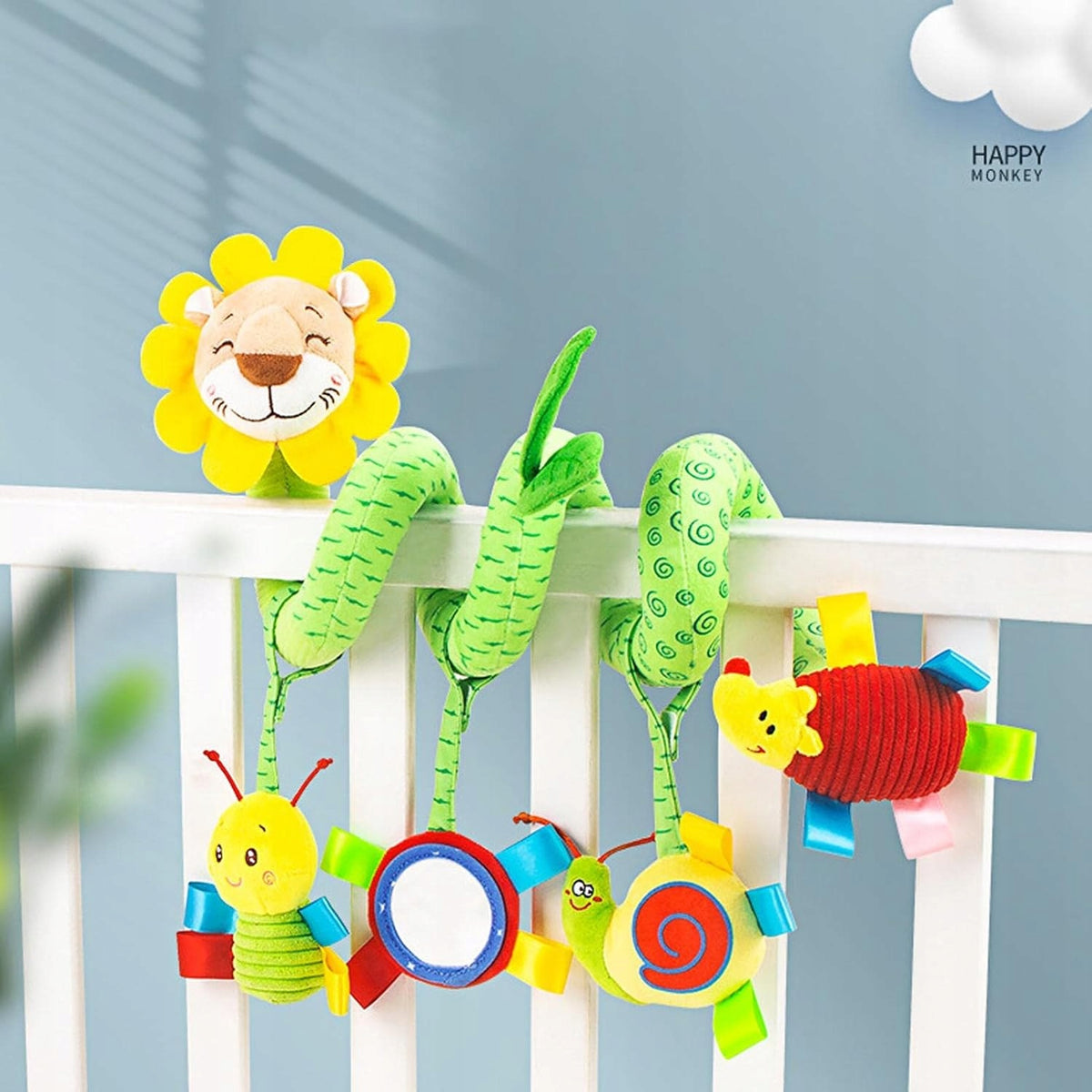 Sensory Spiral for Stroller and Baby Bed 0+ Montessori Toy Brand Plushyk
