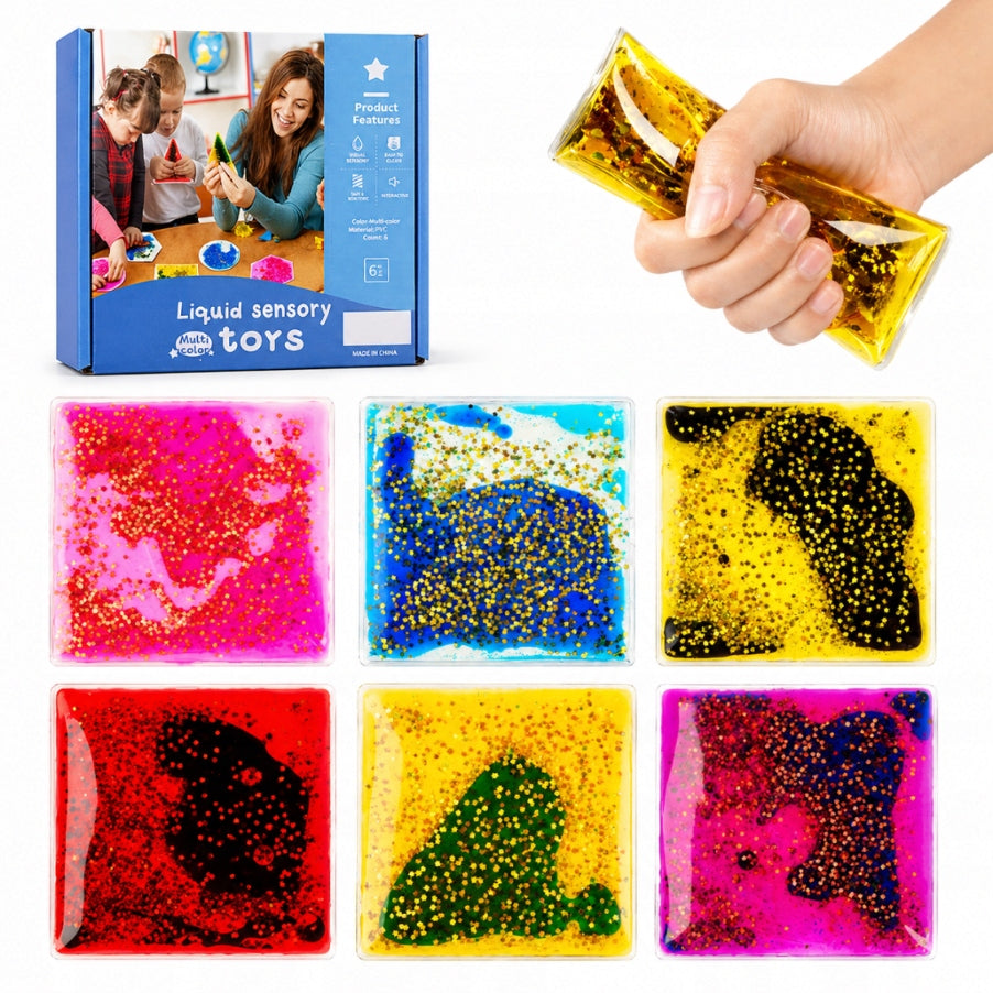 Sensory Square Gel Mats 6pcs SI Touch for Kids Durable
