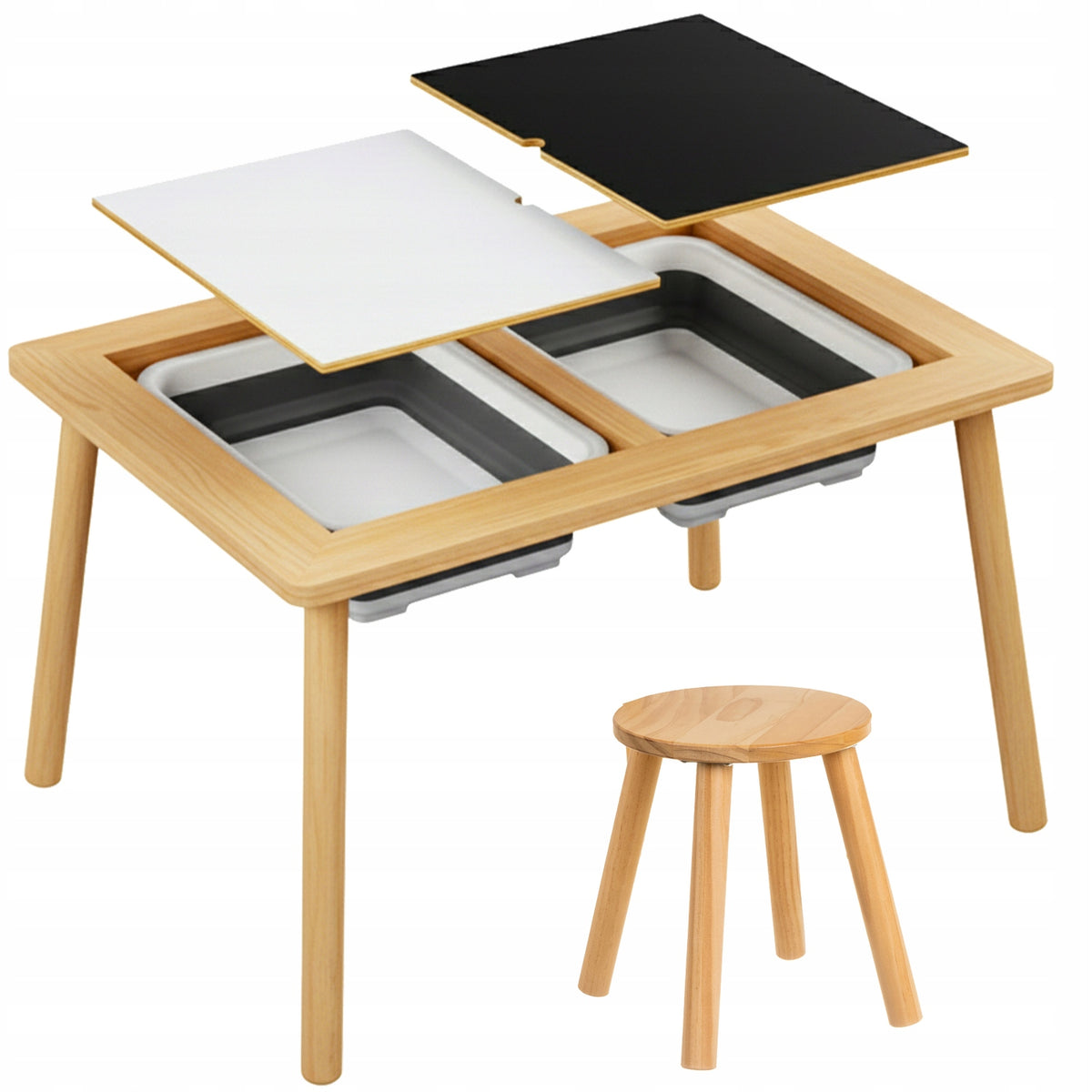 Sensory Table Wooden 4in1 Chair Board Sand Water 3+ Gift