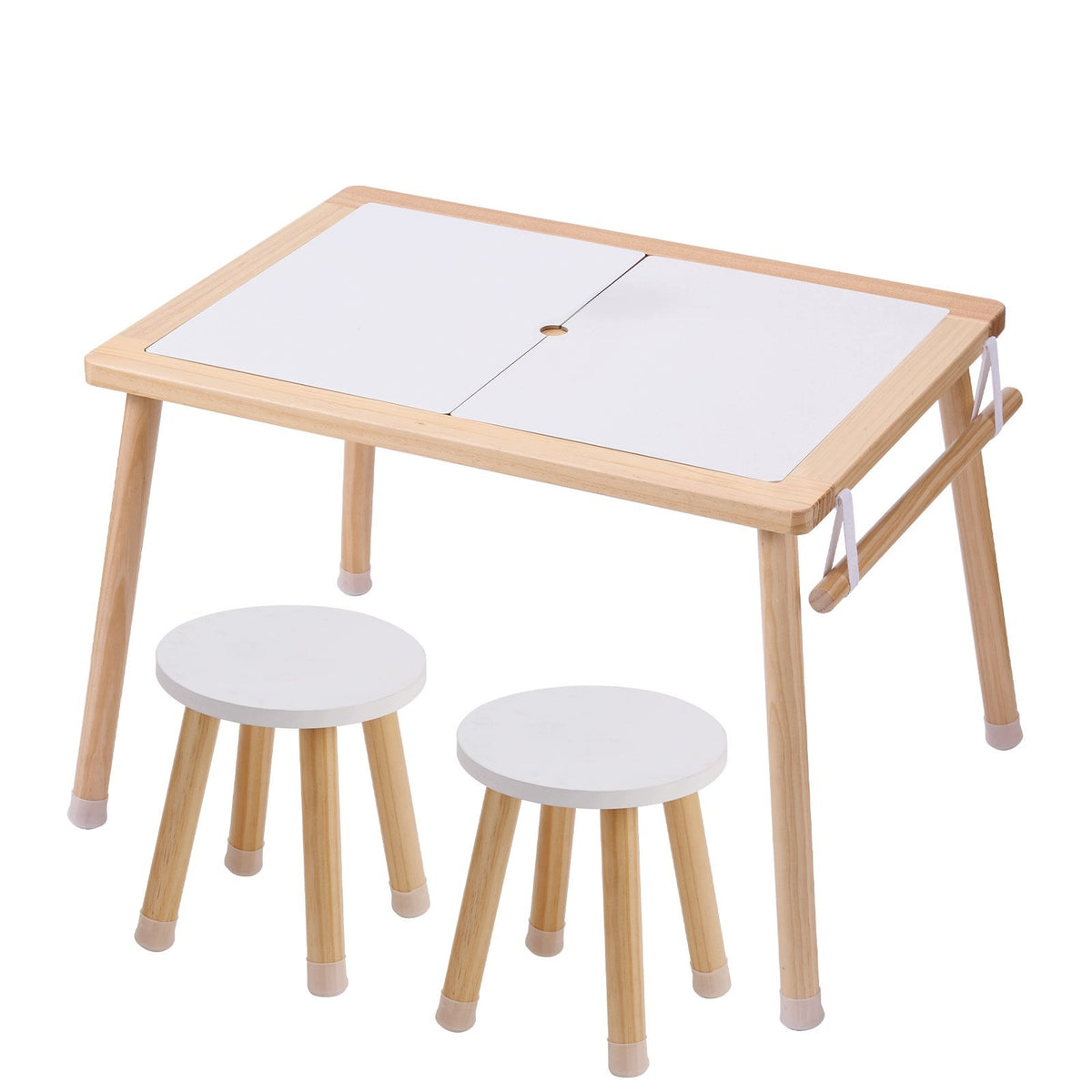 Sensory Table Wooden Pine Set with 2 Stools and 2 Containers