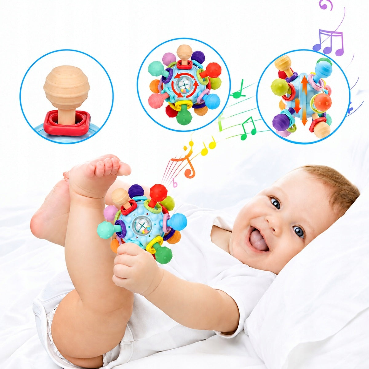 Sensory Teether and Montessori Rattle – Anti-Stress Toy for Kids Product weight with unit packaging 0.15 kg