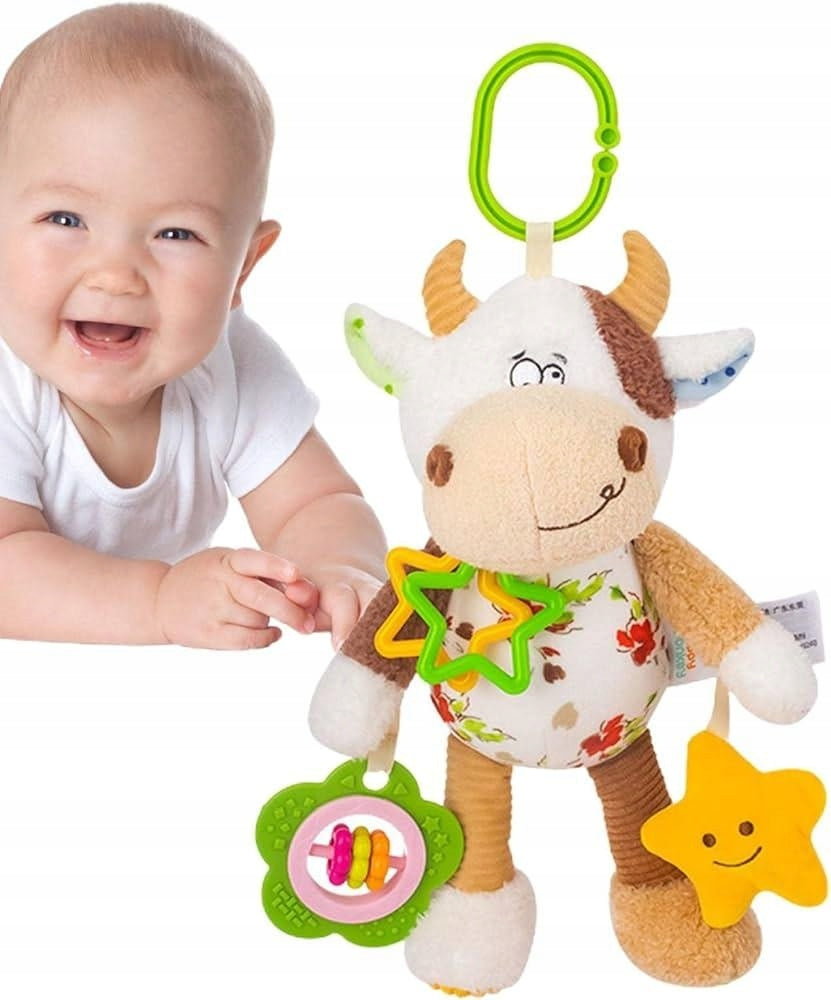 Sensory Toy Fudge Pendant for Infants 0+ with Rattle and Teether