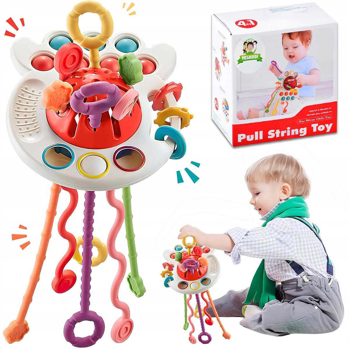 Sensory Toy Pop It MONTESSORI Baby Teether 4in1 ANTI-STRESS