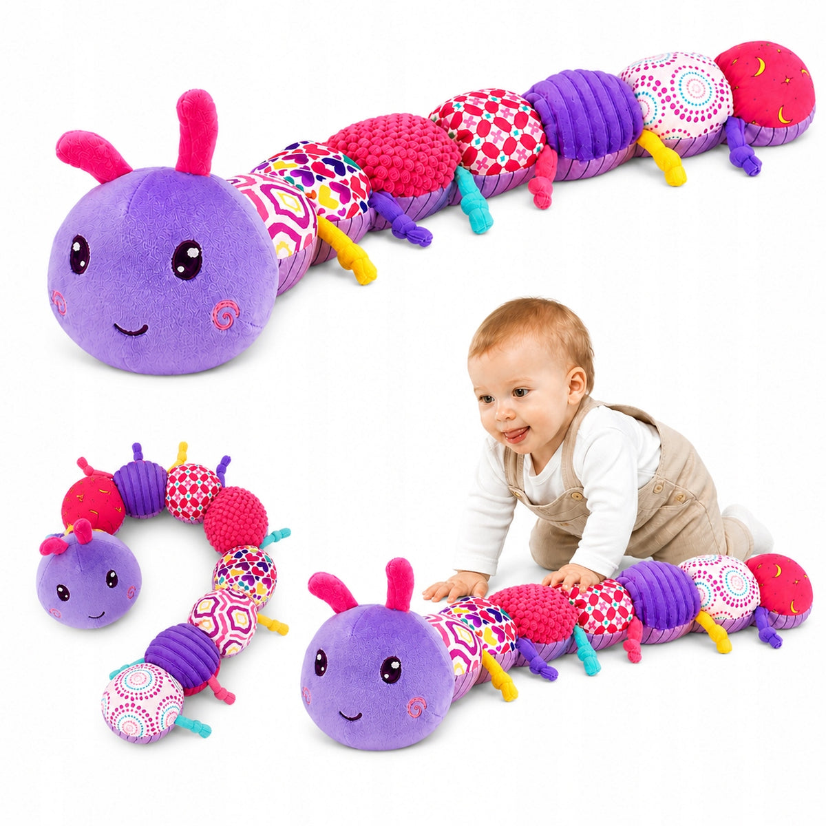 Sensory Toy for Kids Music Plush Interactive Caterpillar