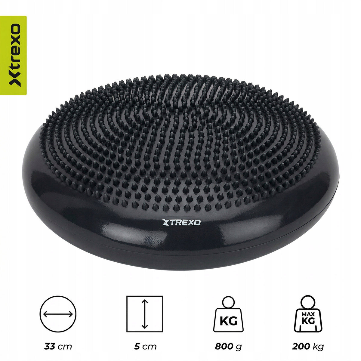 Sensory cushion XTREXO black 33 x 5 cm ERGONOMIC FOR REHABILITATION Brand Xtrexo