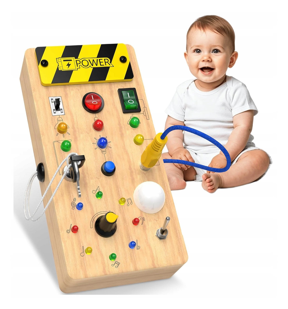 Sensory manipulation board LED Montessori switches LaCreativa Packaging status original
