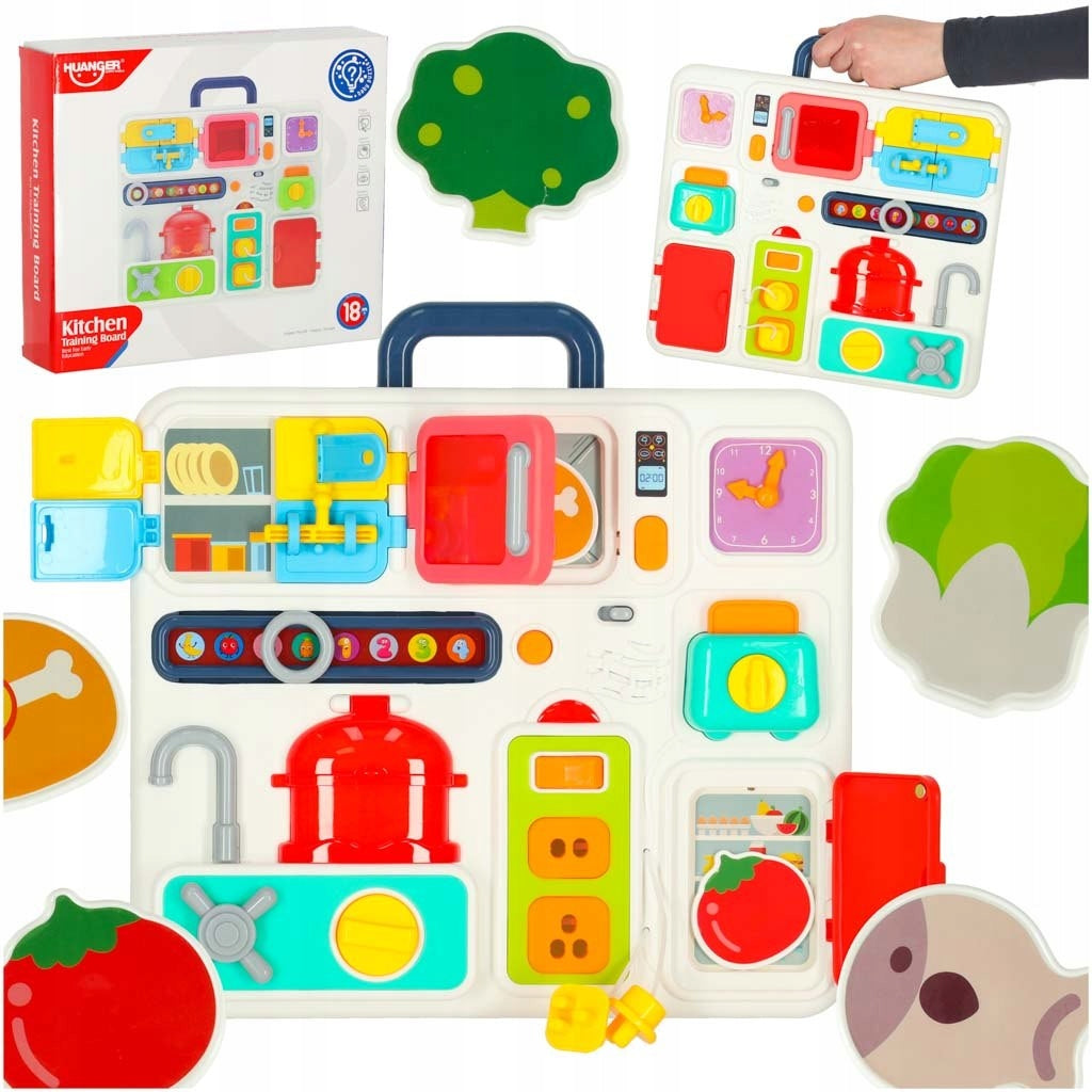 Sensory manipulation board montessori kitchen clock light Kik