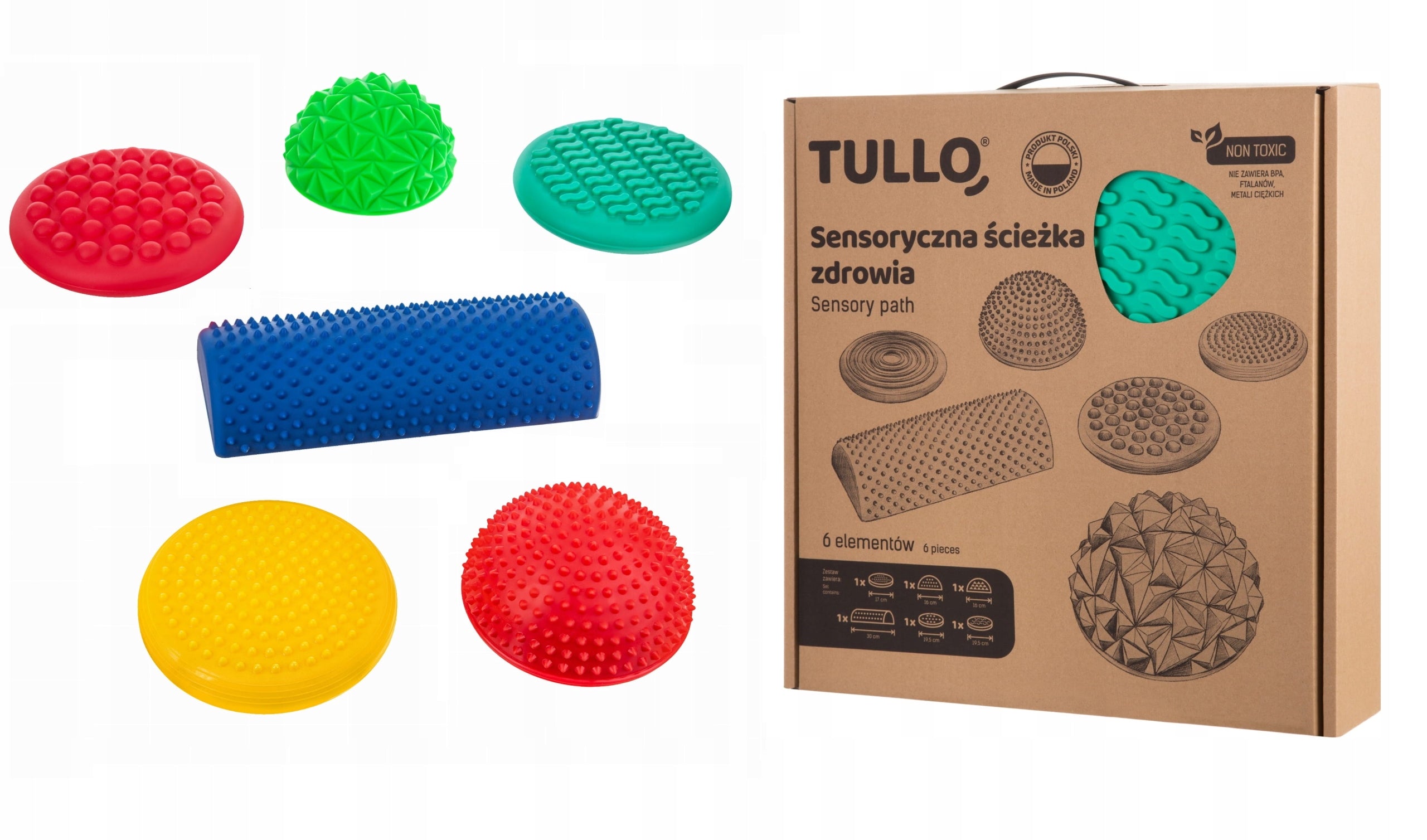 Sensory path 6 pcs tullo obstacle course hedgehog exercise REF 810 EDU Manufacturer code 490