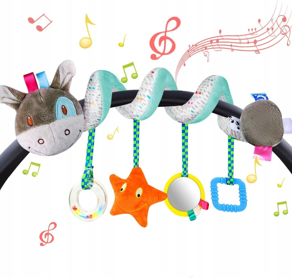 Sensory pendant spiral for donkey car seat stroller